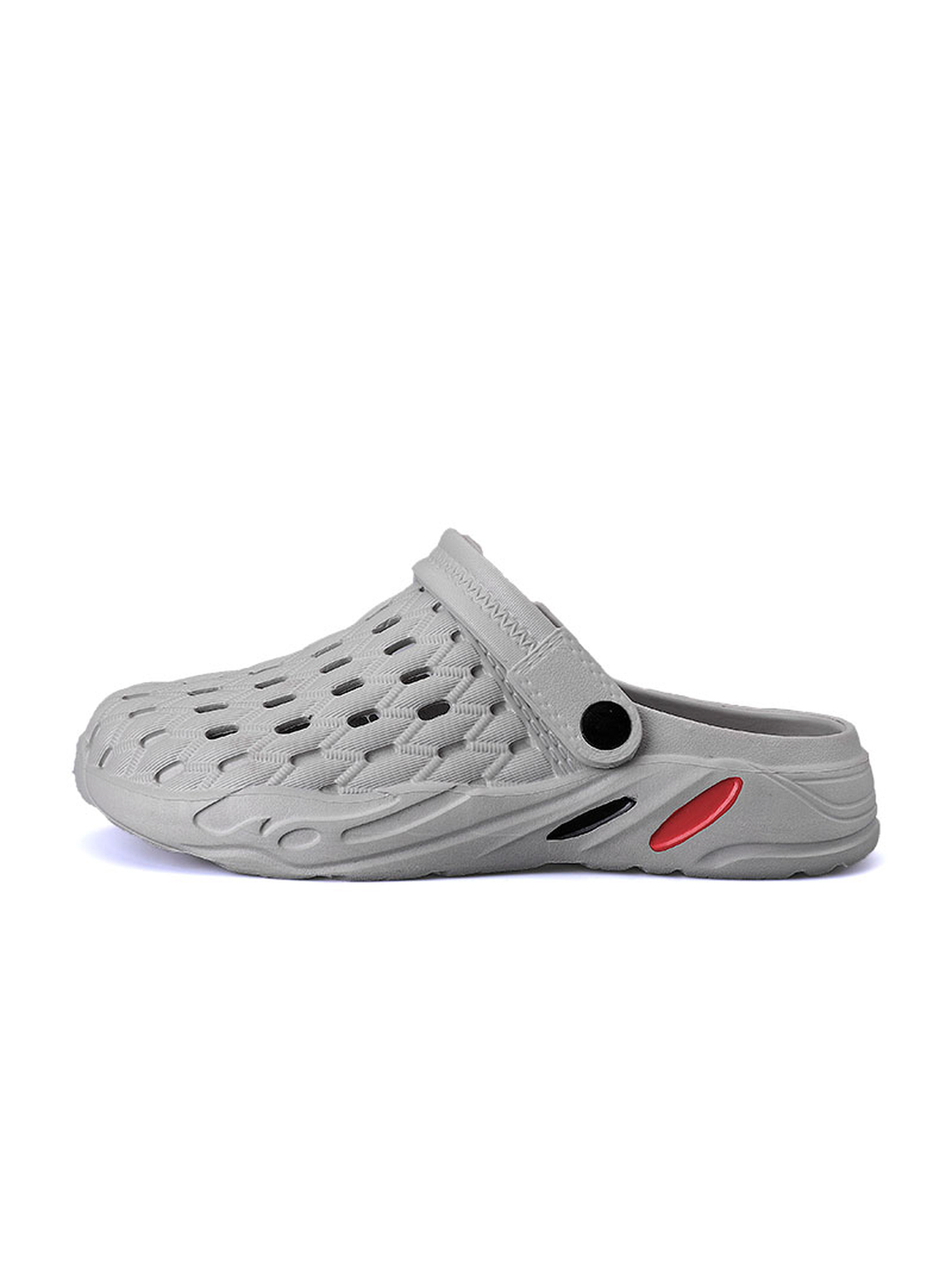 Men Grey Ventilated Comfort Plain Clogs