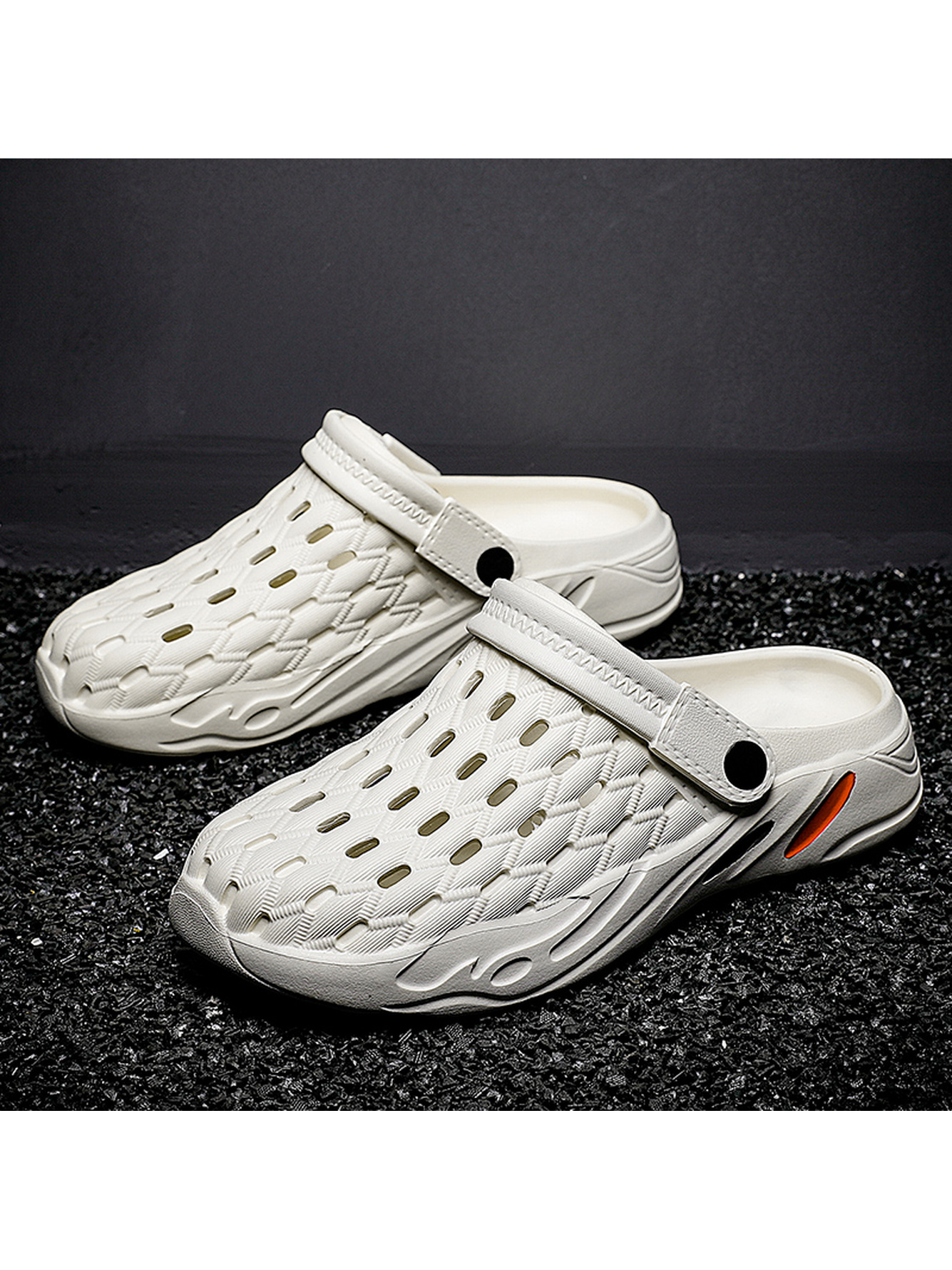 Men White Comfort Plain Clogs