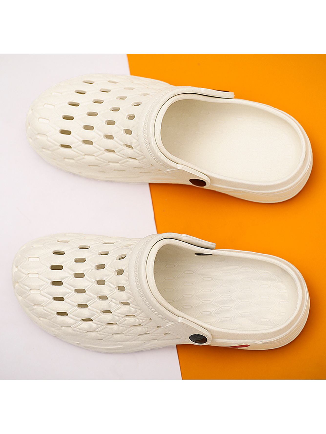 Men White Comfort Plain Clogs