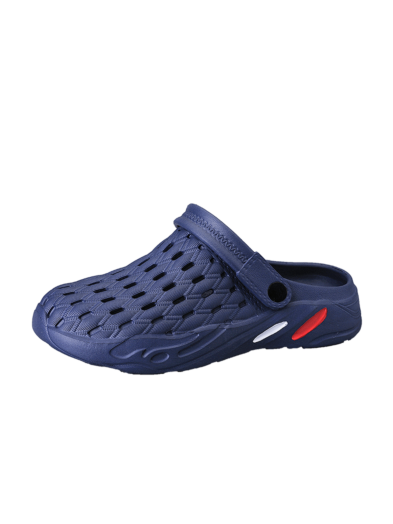 Men Blue Perforated Plain Clogs