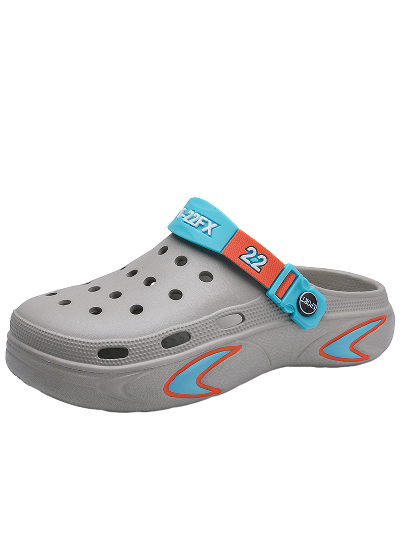 Men Grey Plain Clogs