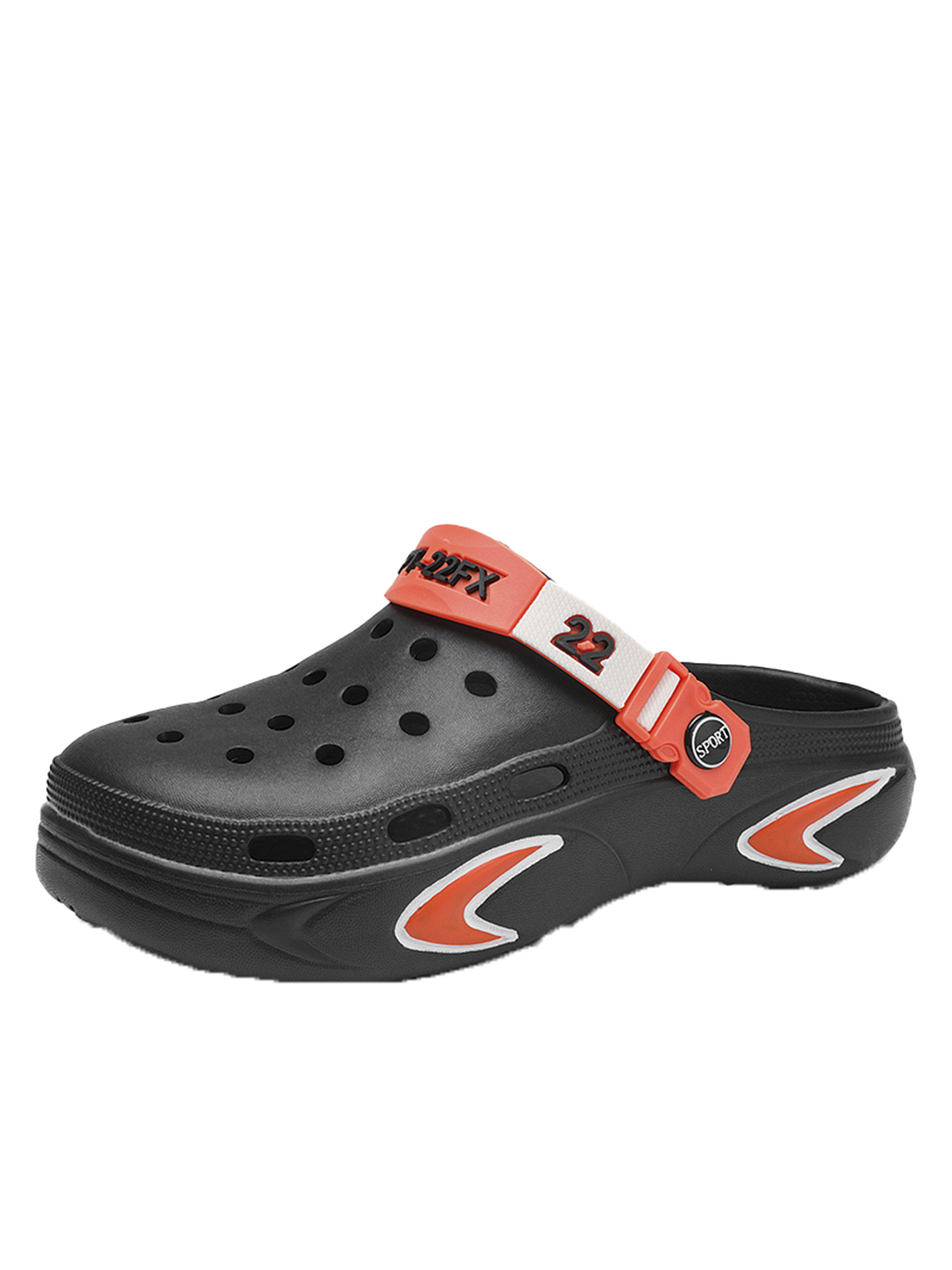 Men Black Sport Plain Clogs