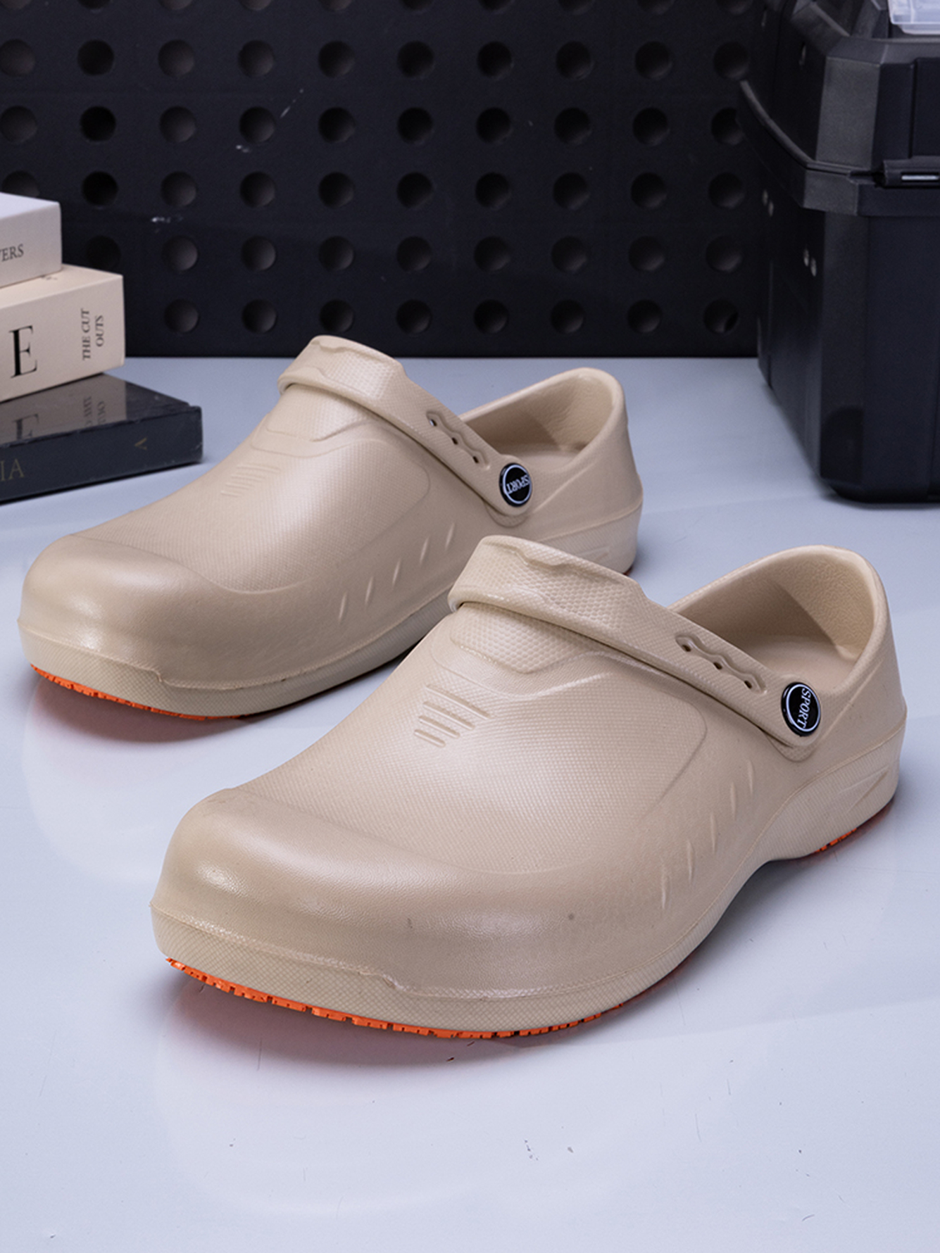 Men Beige Comfort Plain Clogs