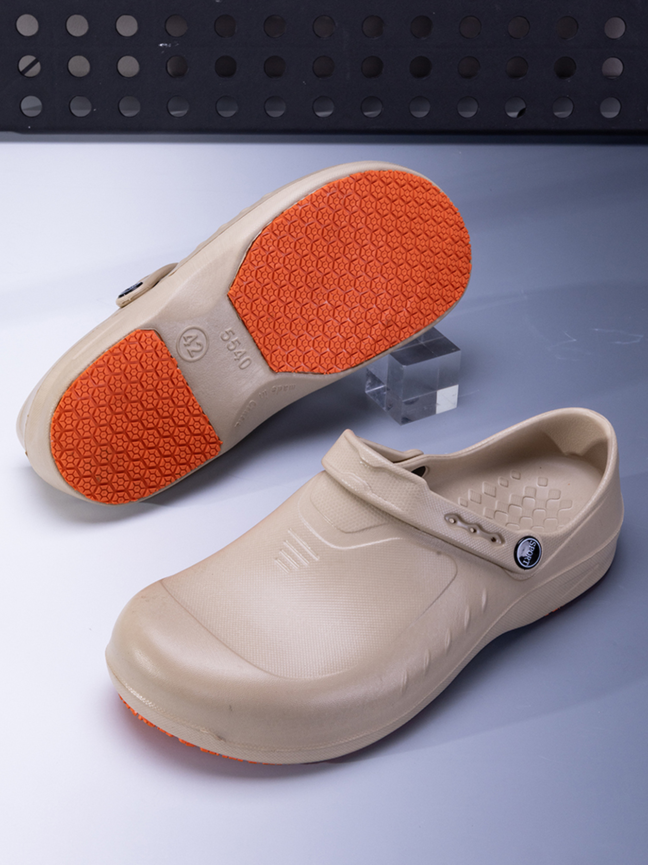 Men Beige Comfort Plain Clogs