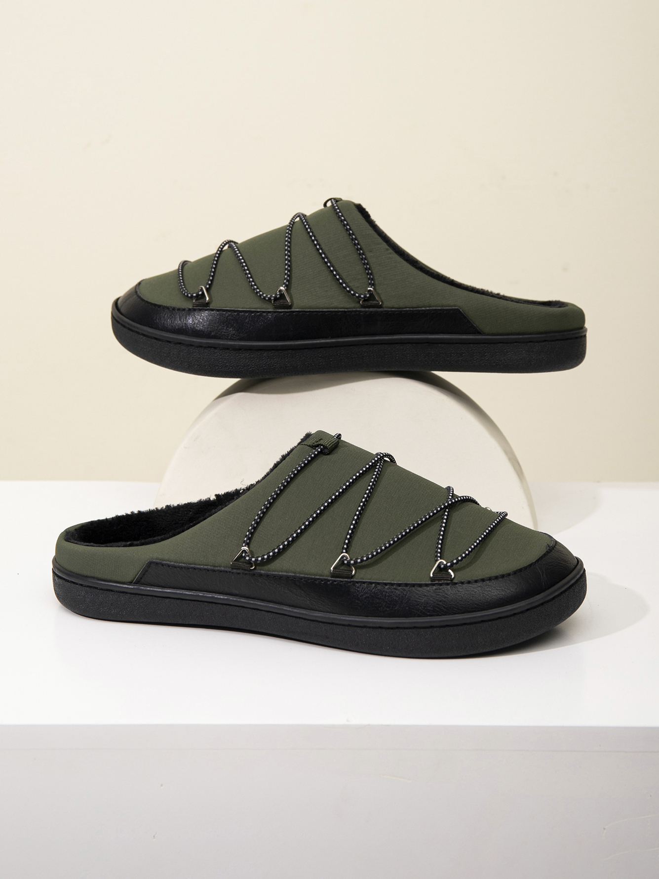 Men Olive Casual Slippers