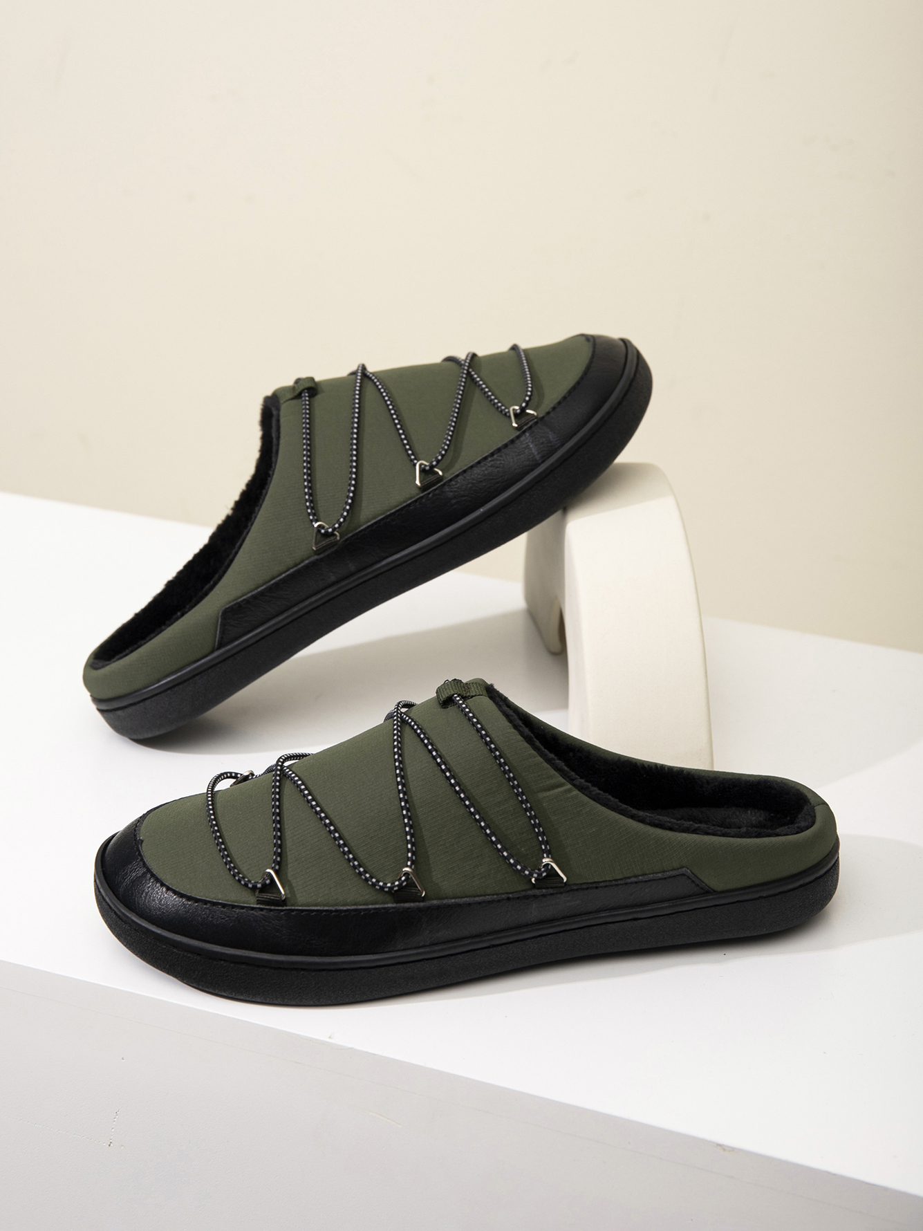 Men Olive Casual Slippers