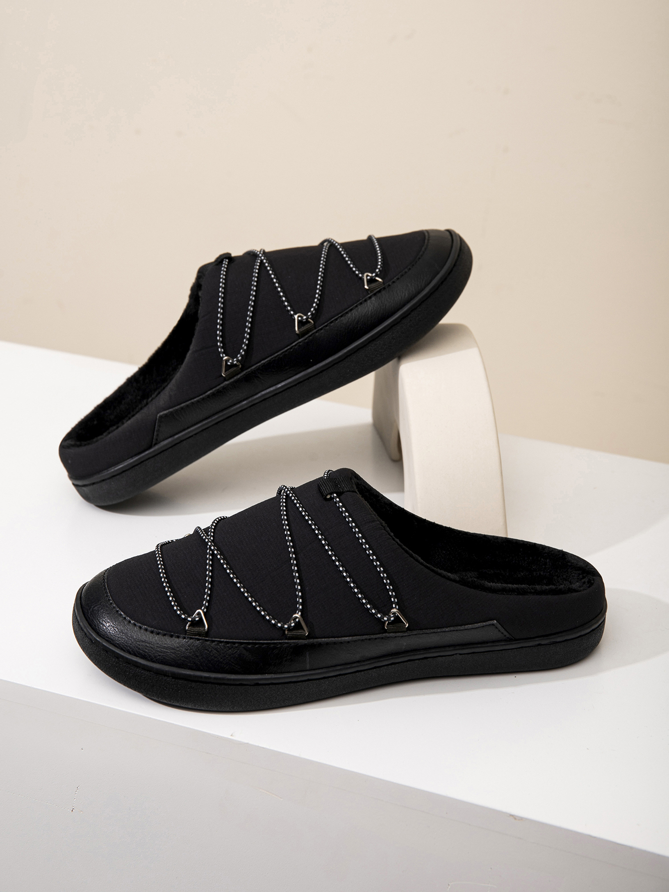 Men Black Casual Comfort Slippers