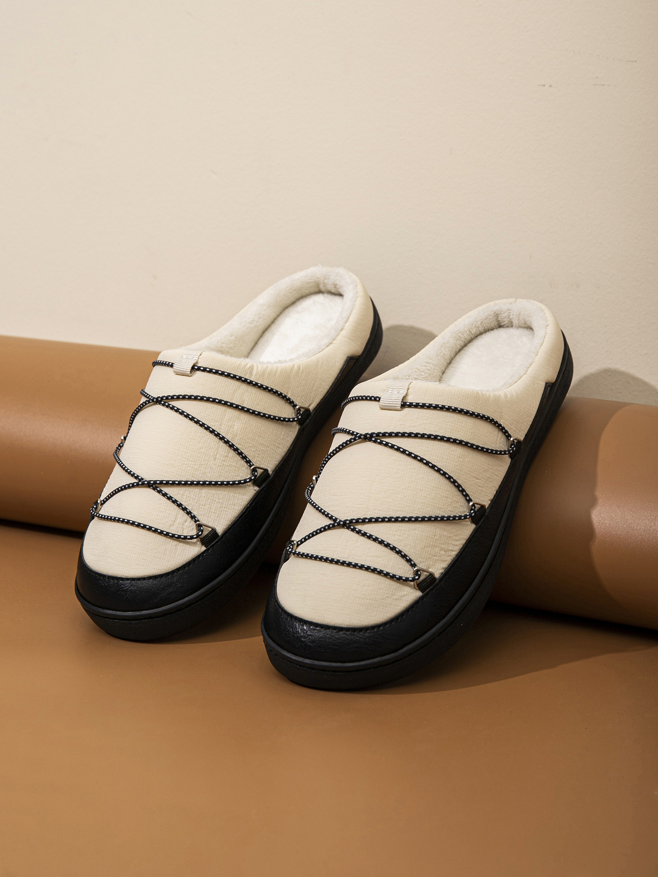 Men Beige Comfort Slippers