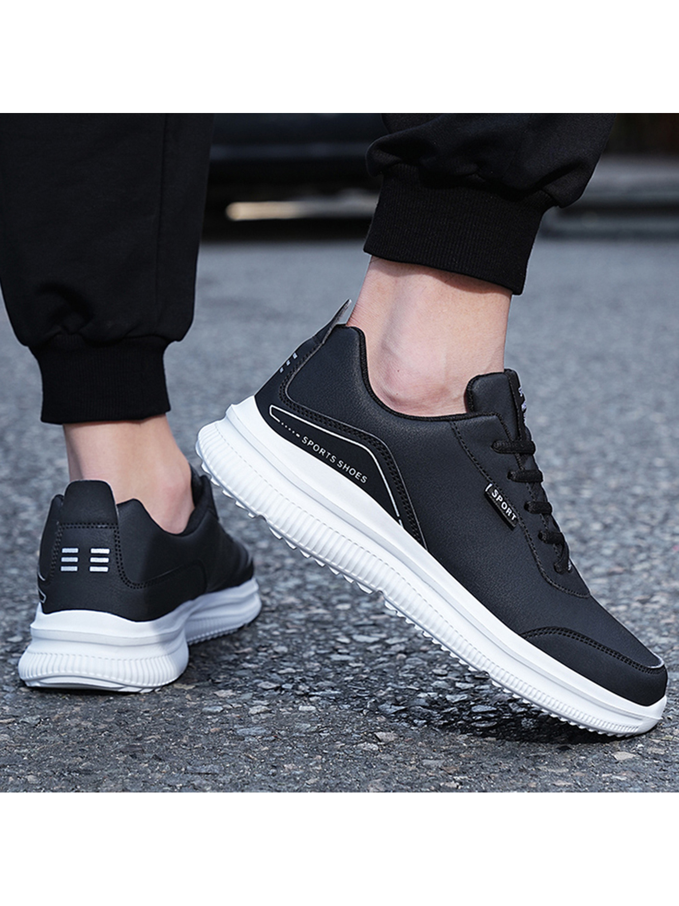 Men Black Casual Comfort Sneakers