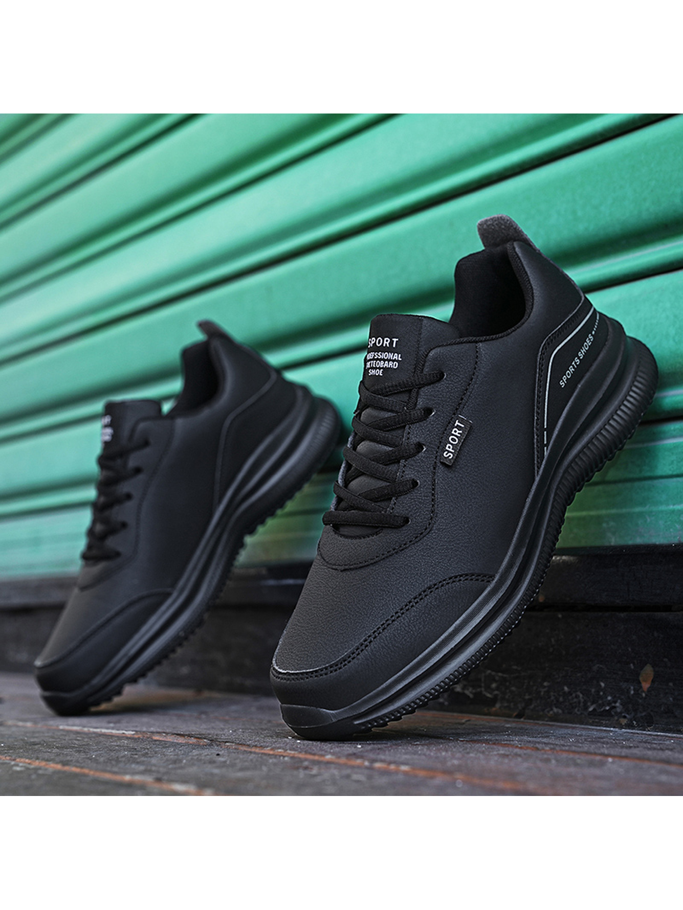 Men Black Casual Sport Sneakers