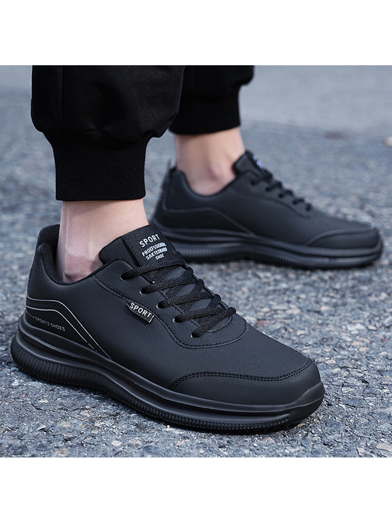 Men Black Casual Sport Sneakers