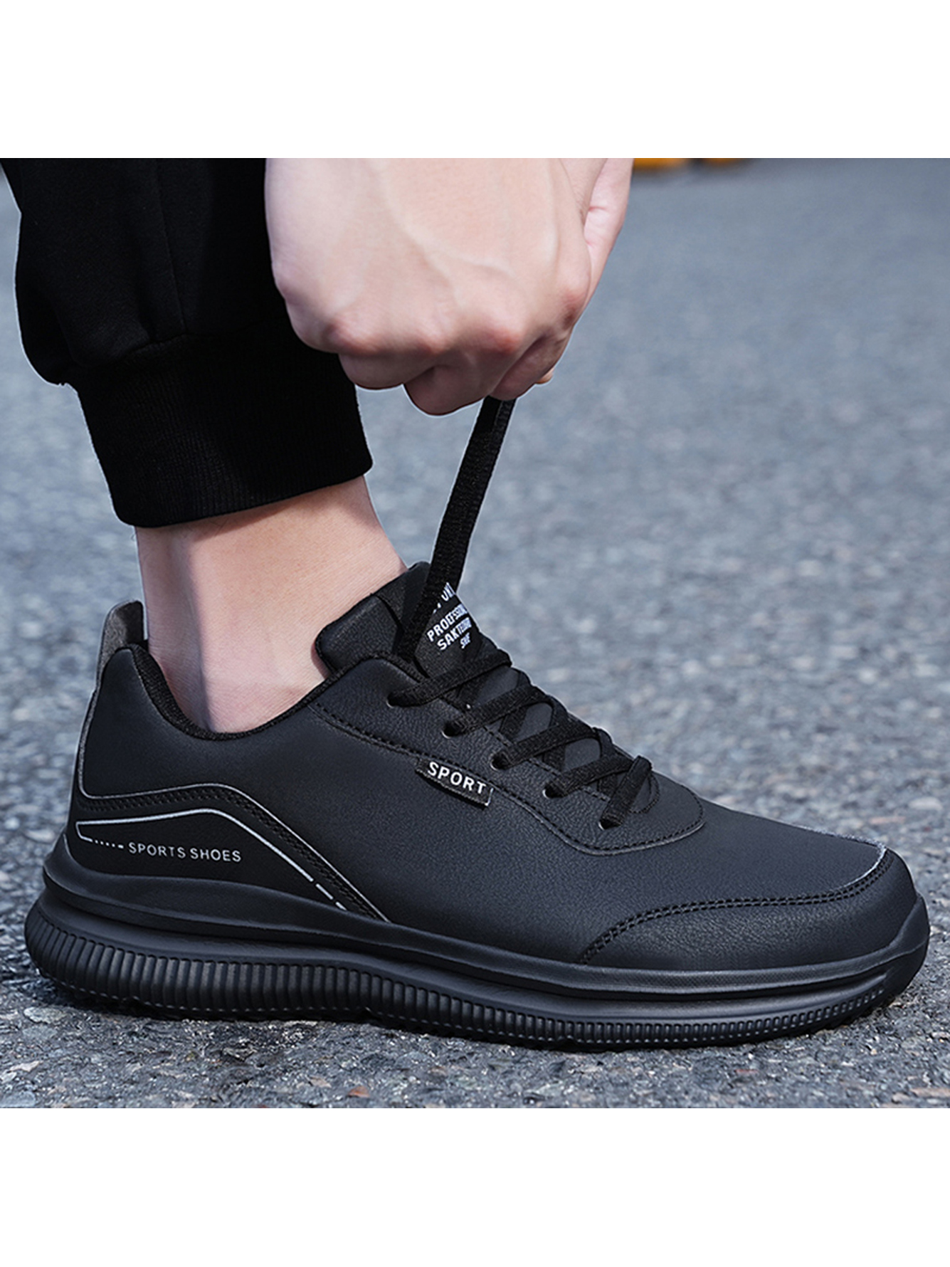 Men Black Casual Sport Sneakers