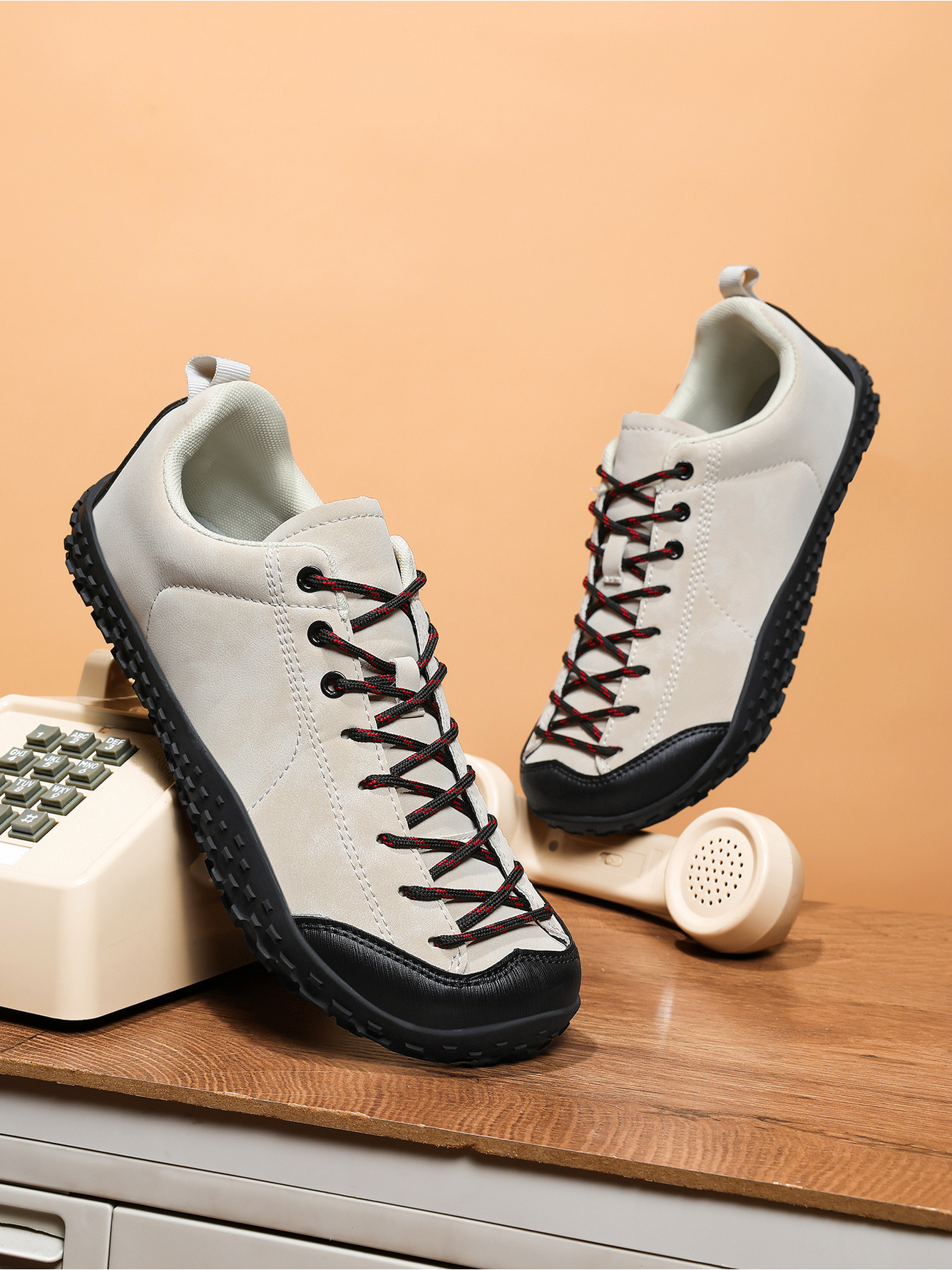 Men Beige Casual Sneakers