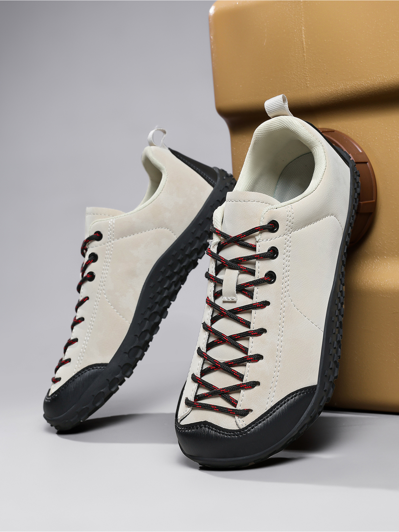Men Beige Casual Sneakers