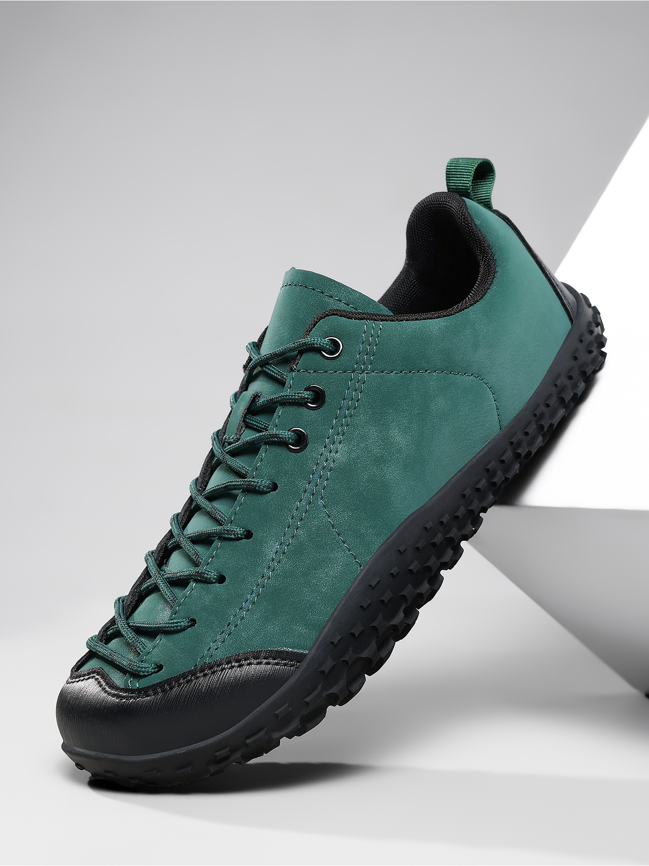 Men Green Suede Look Casual Sneakers