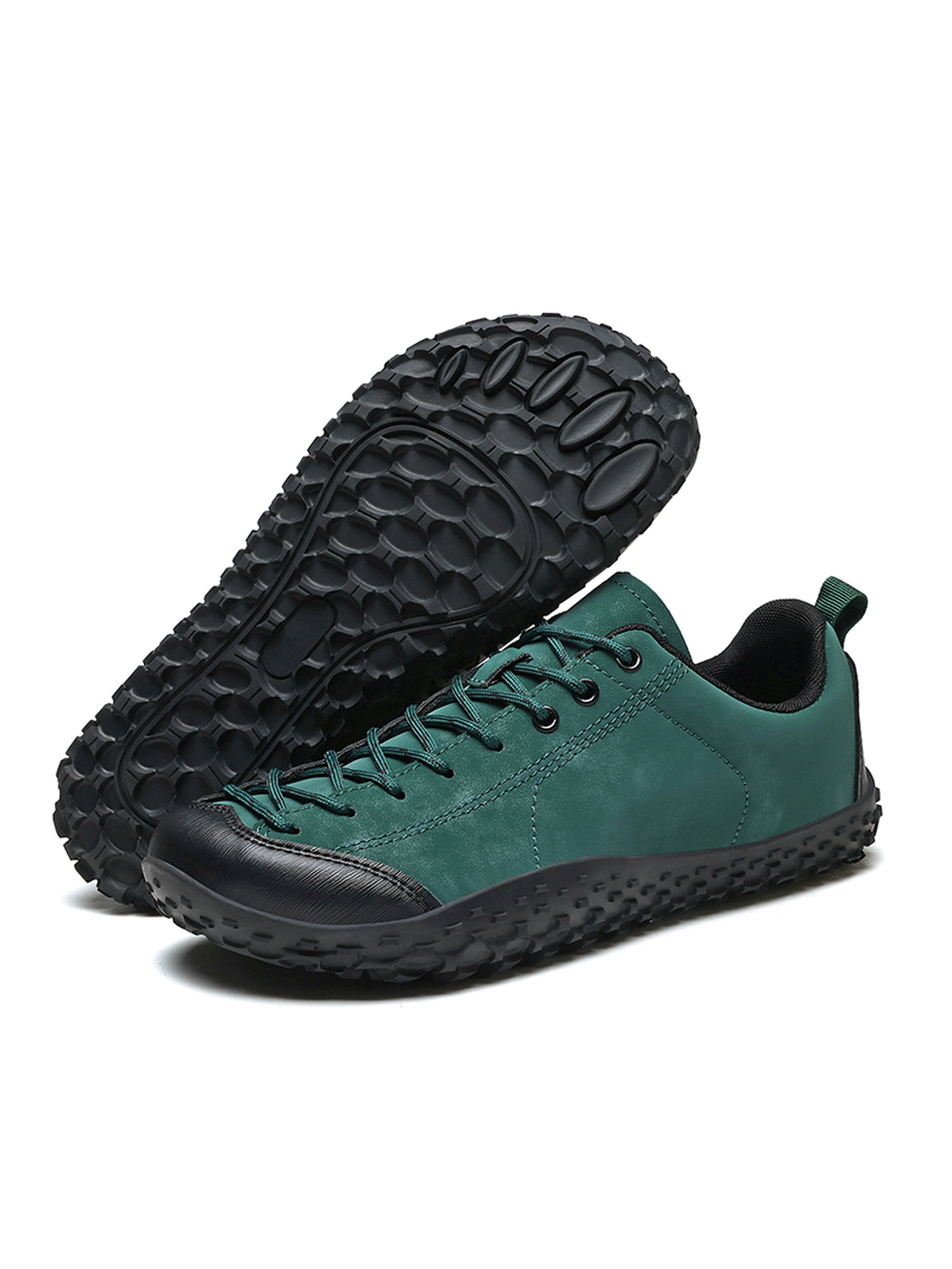 Men Green Suede Look Casual Sneakers