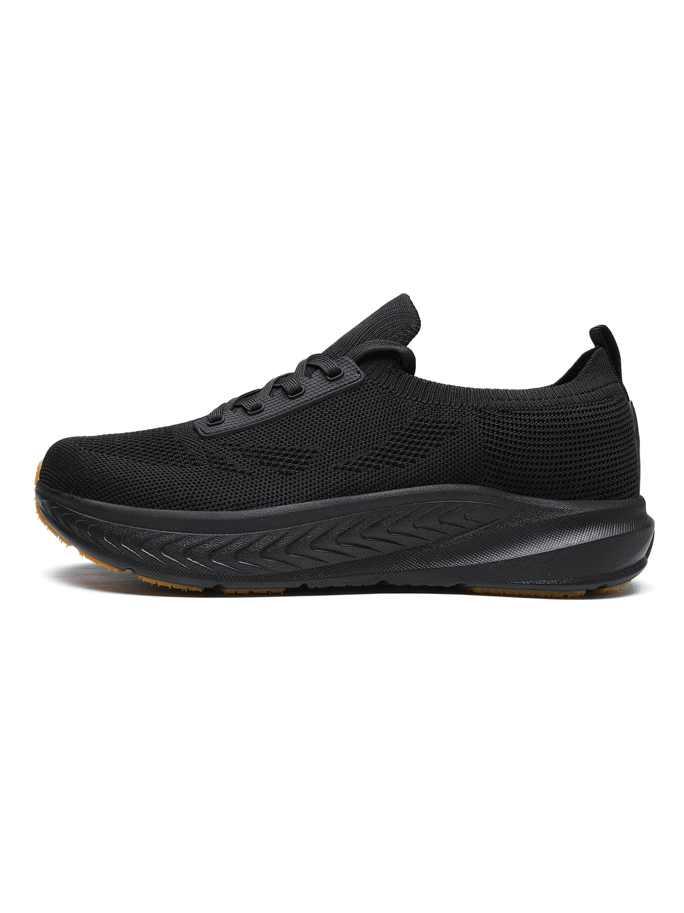 Men Black Knit Running Sneakers