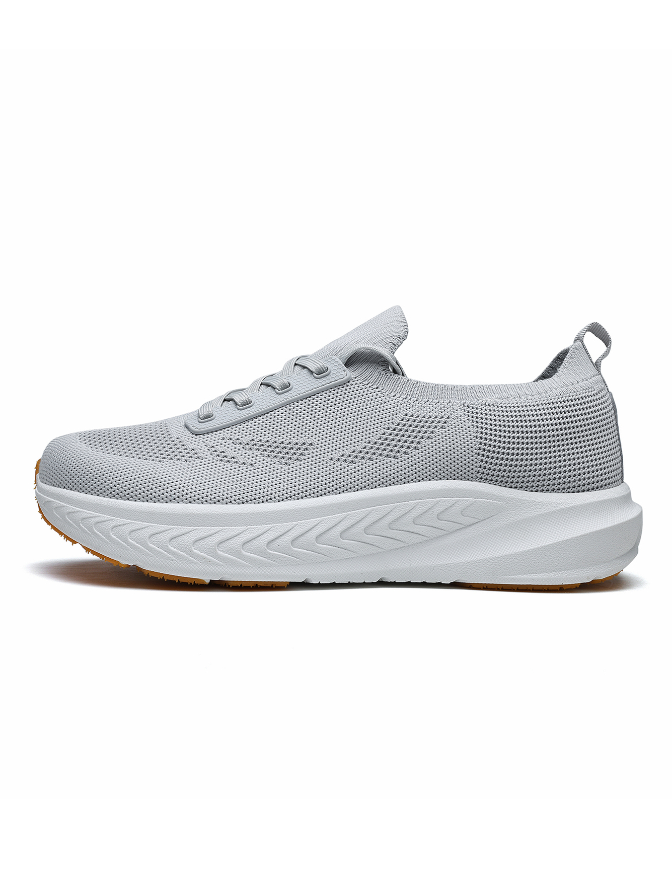 Men Grey Knit Slip-On Sneakers
