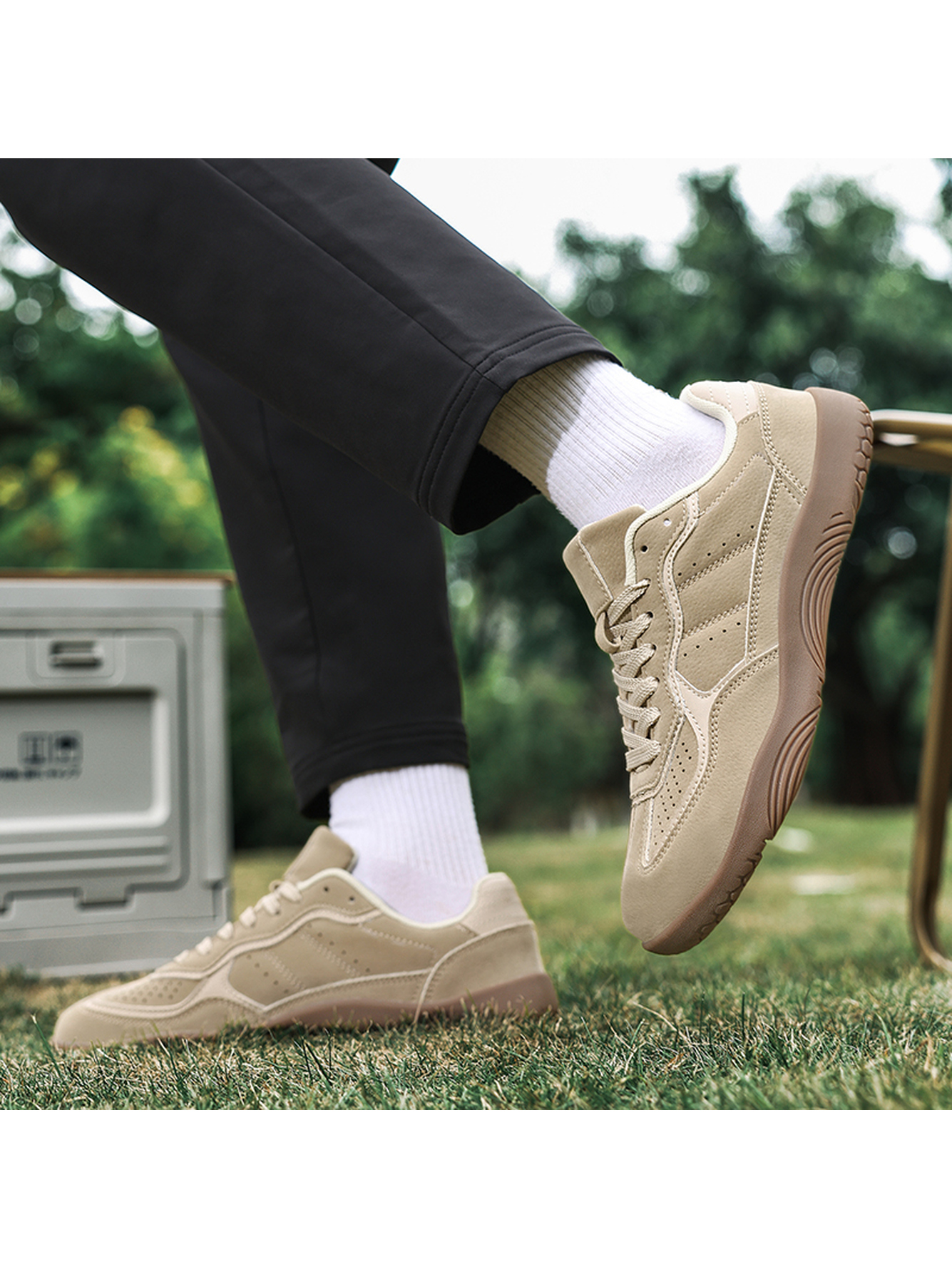 Men Beige Casual Sneakers