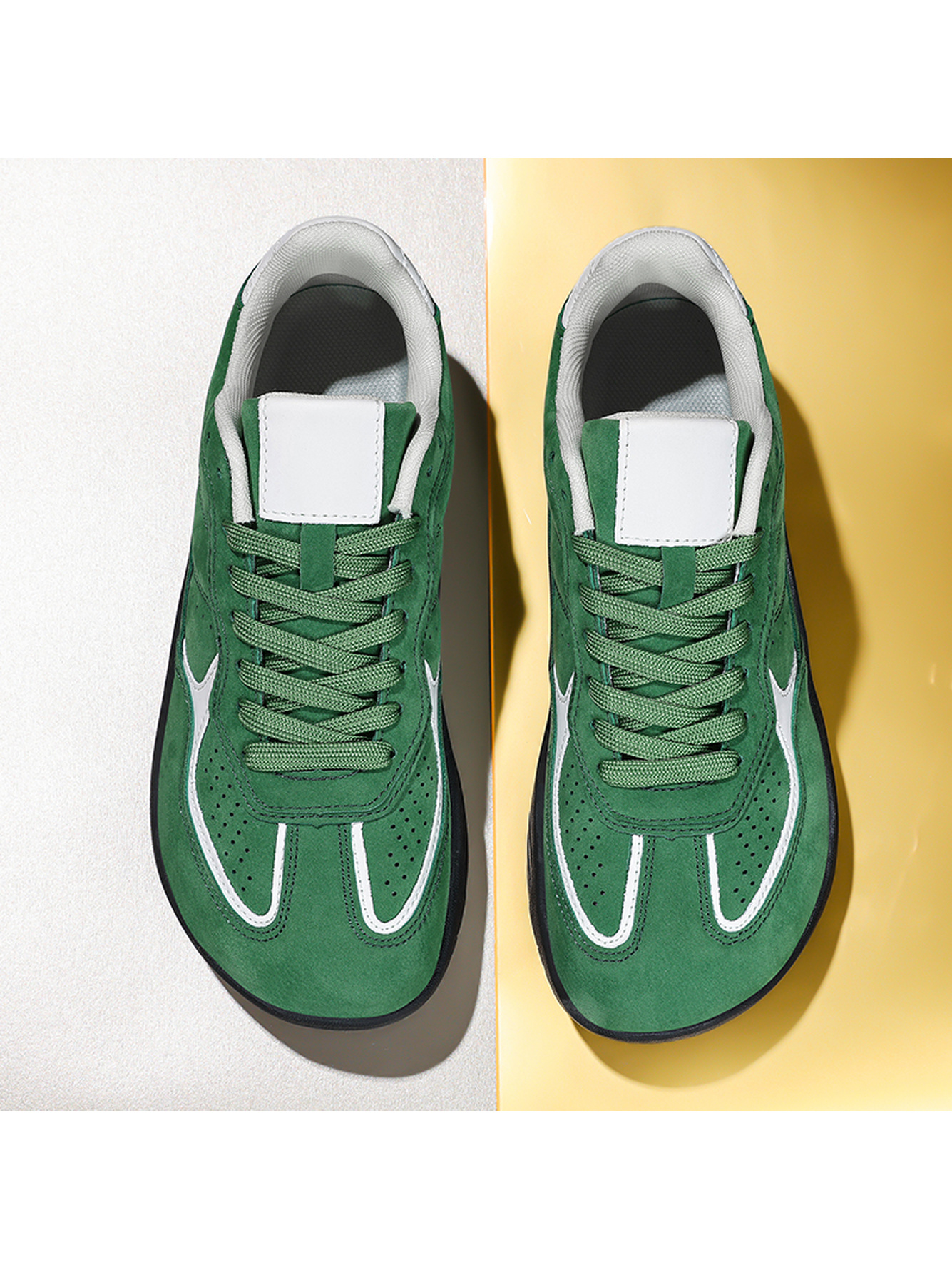 Men Green Suede Look Casual Sneakers