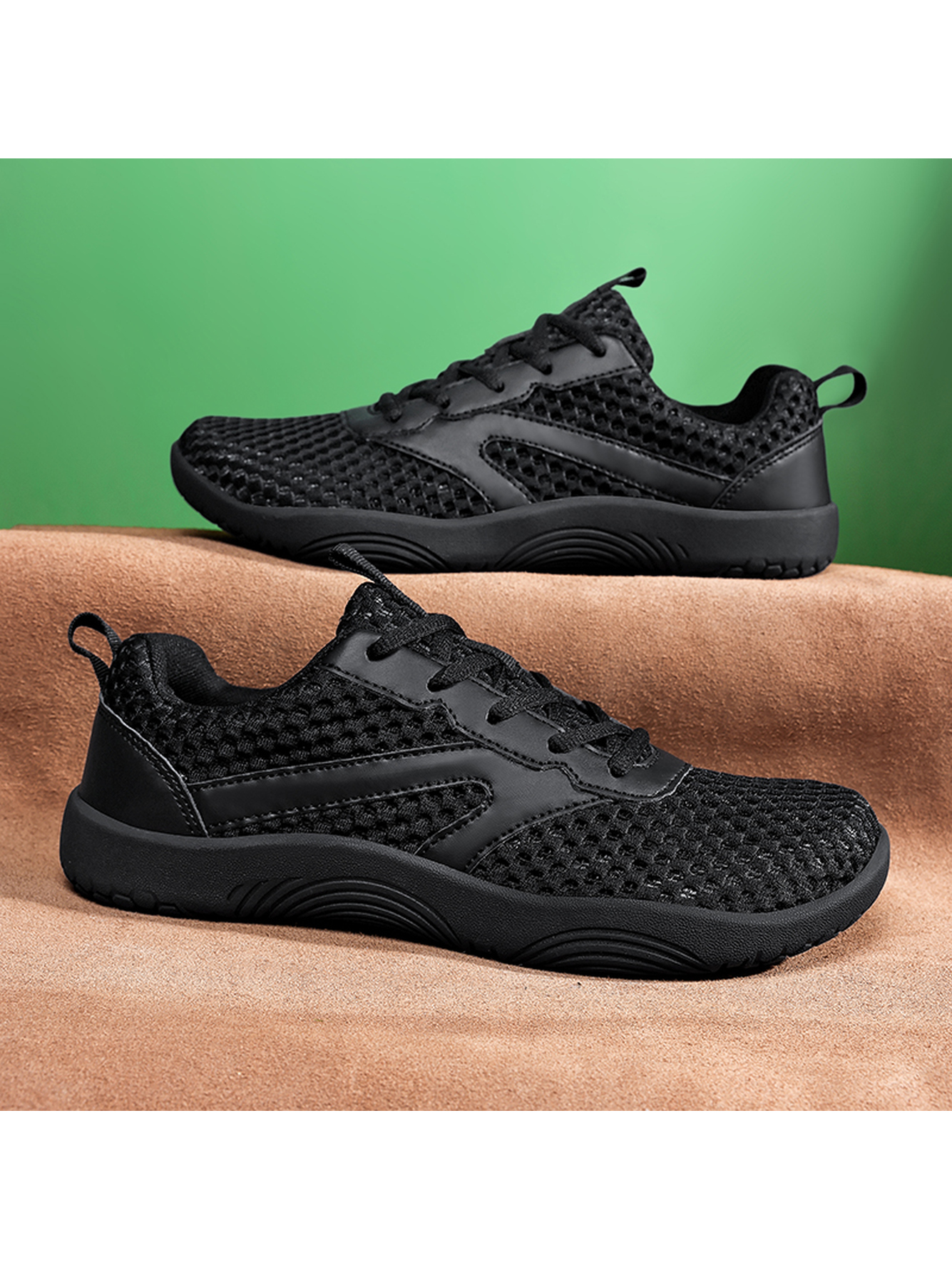 Men Black Mesh Breathable Casual Sneakers