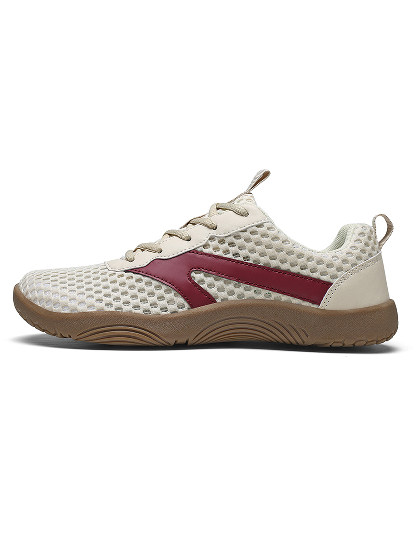 Men Beige Mesh Breathable Casual Sneakers