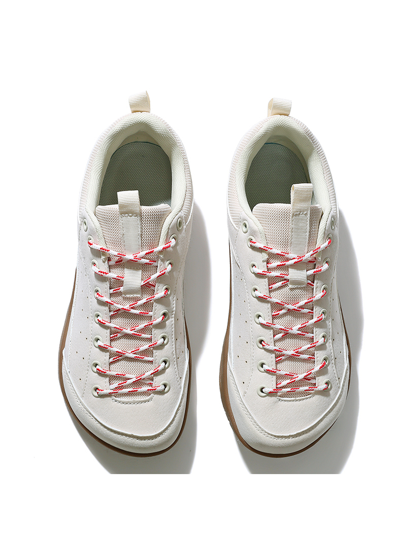Men Off-White Casual Sneakers with Red Laces