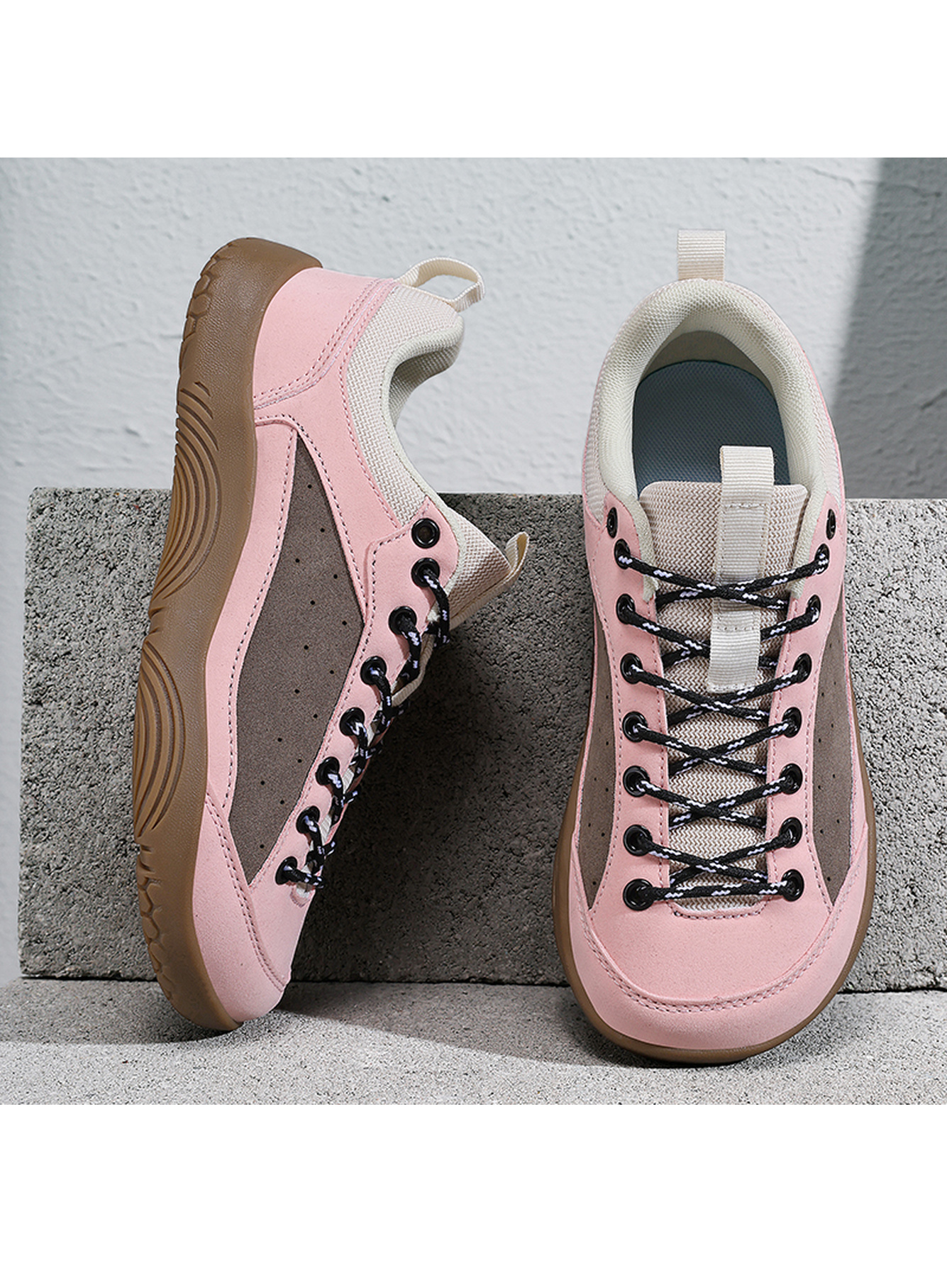Pink Suede Look Casual Sneakers
