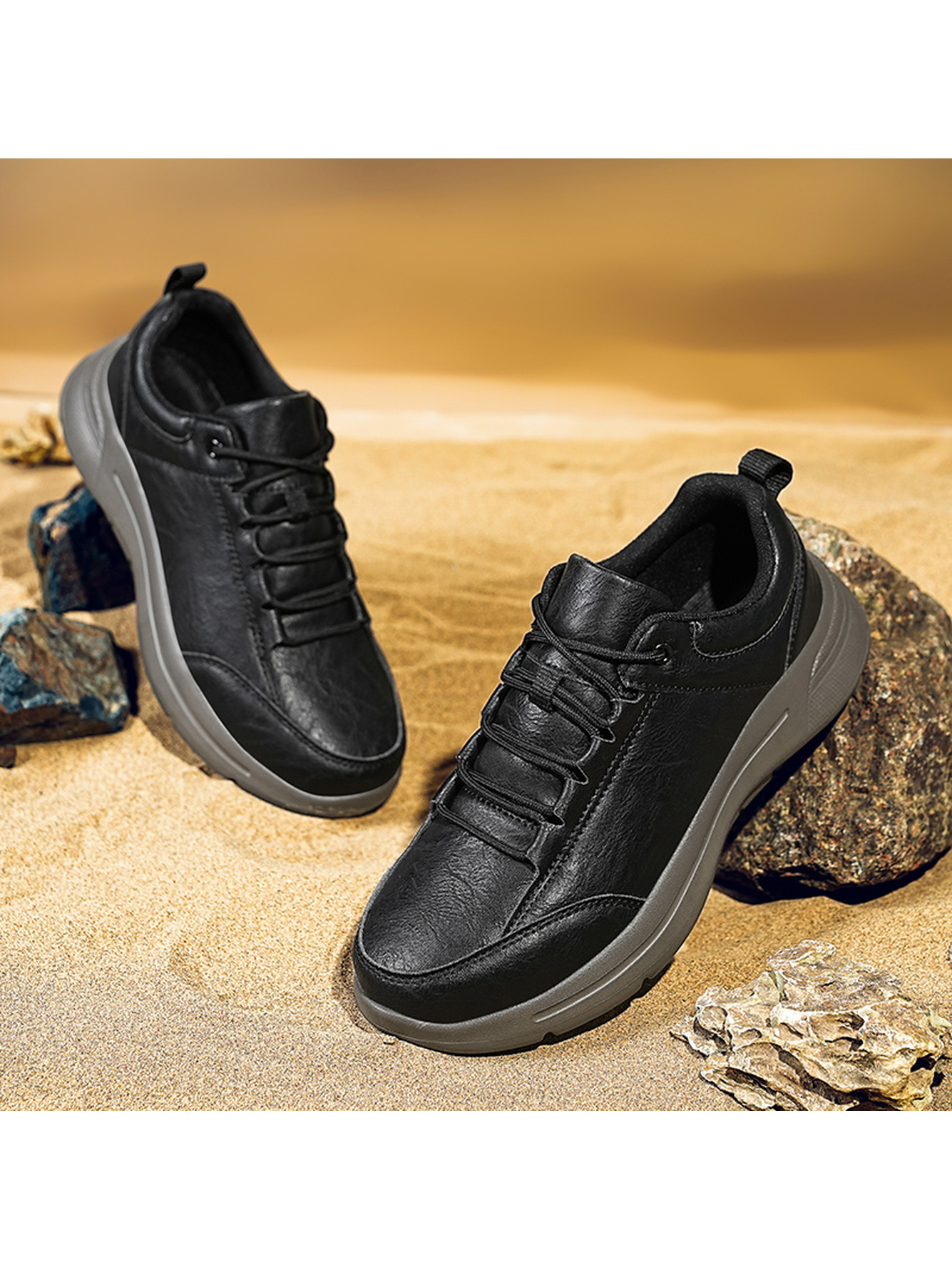 Men Black Casual Sneakers