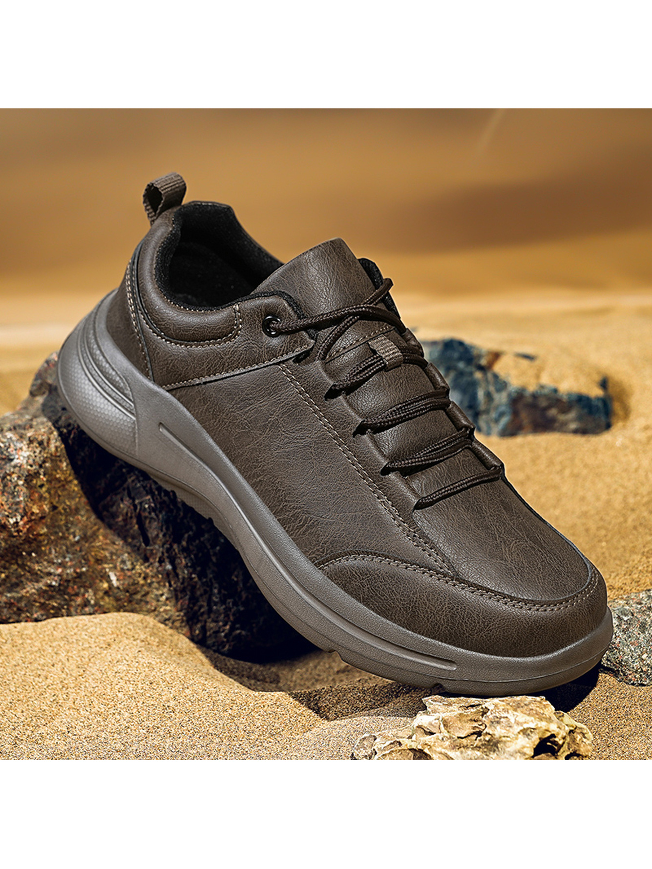 Brown Men Casual Comfort Sneakers