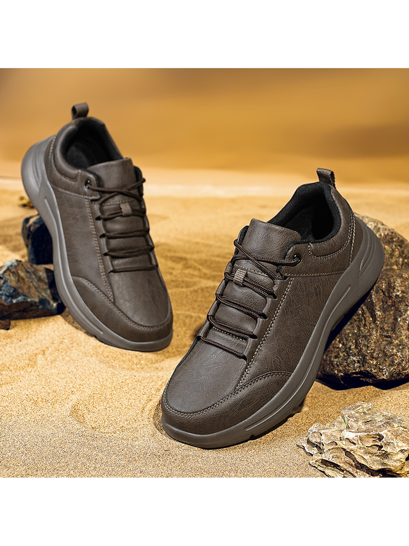 Brown Men Casual Comfort Sneakers