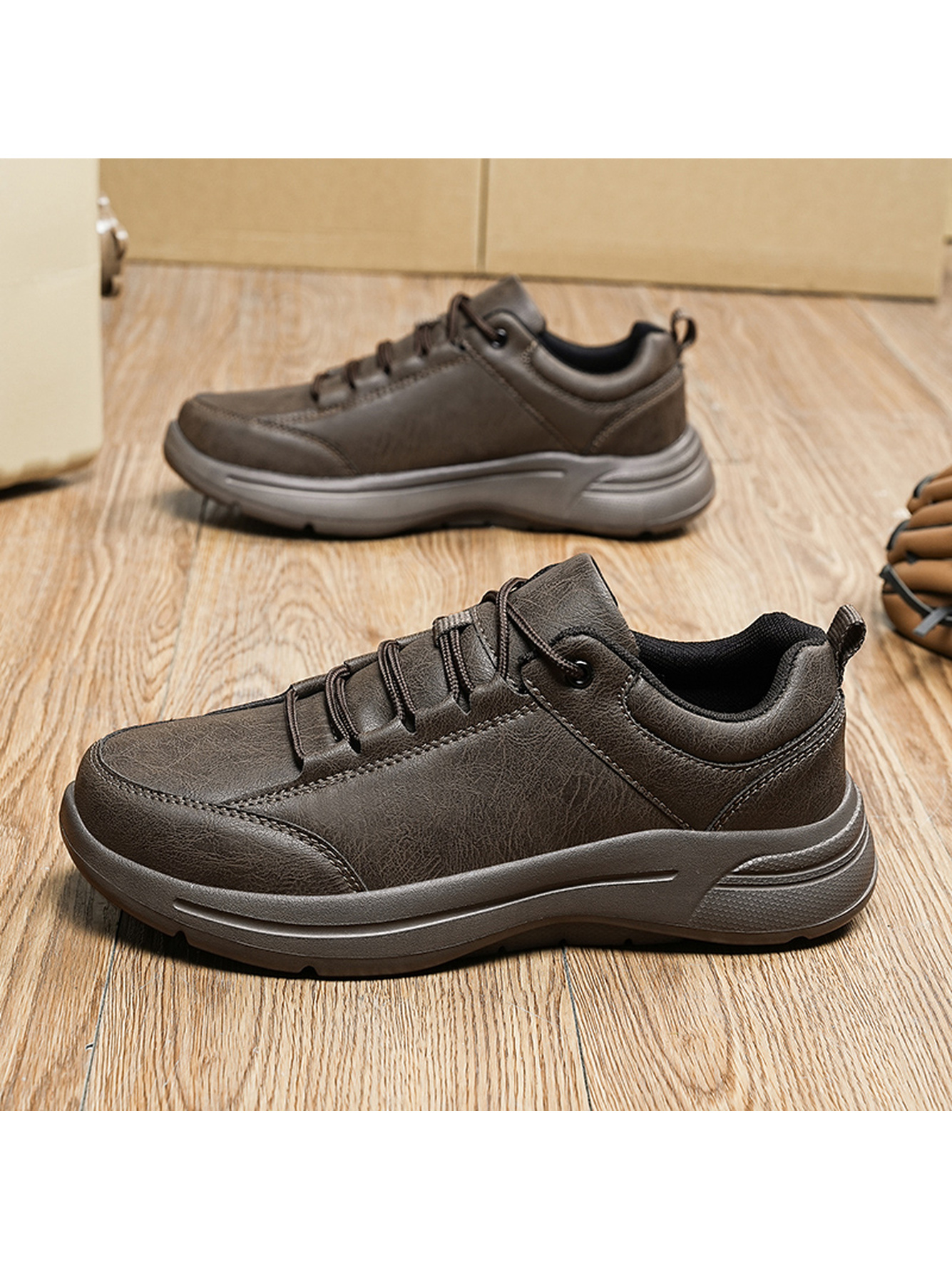 Brown Men Casual Comfort Sneakers