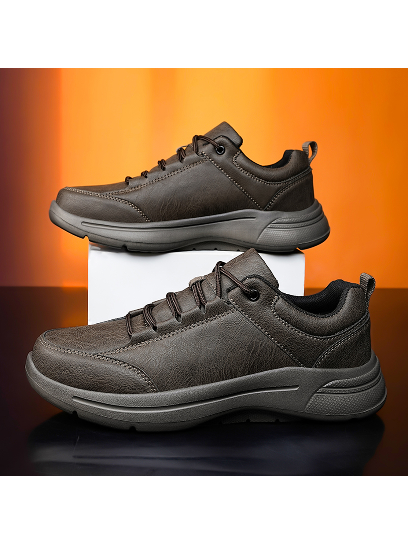 Brown Men Casual Comfort Sneakers