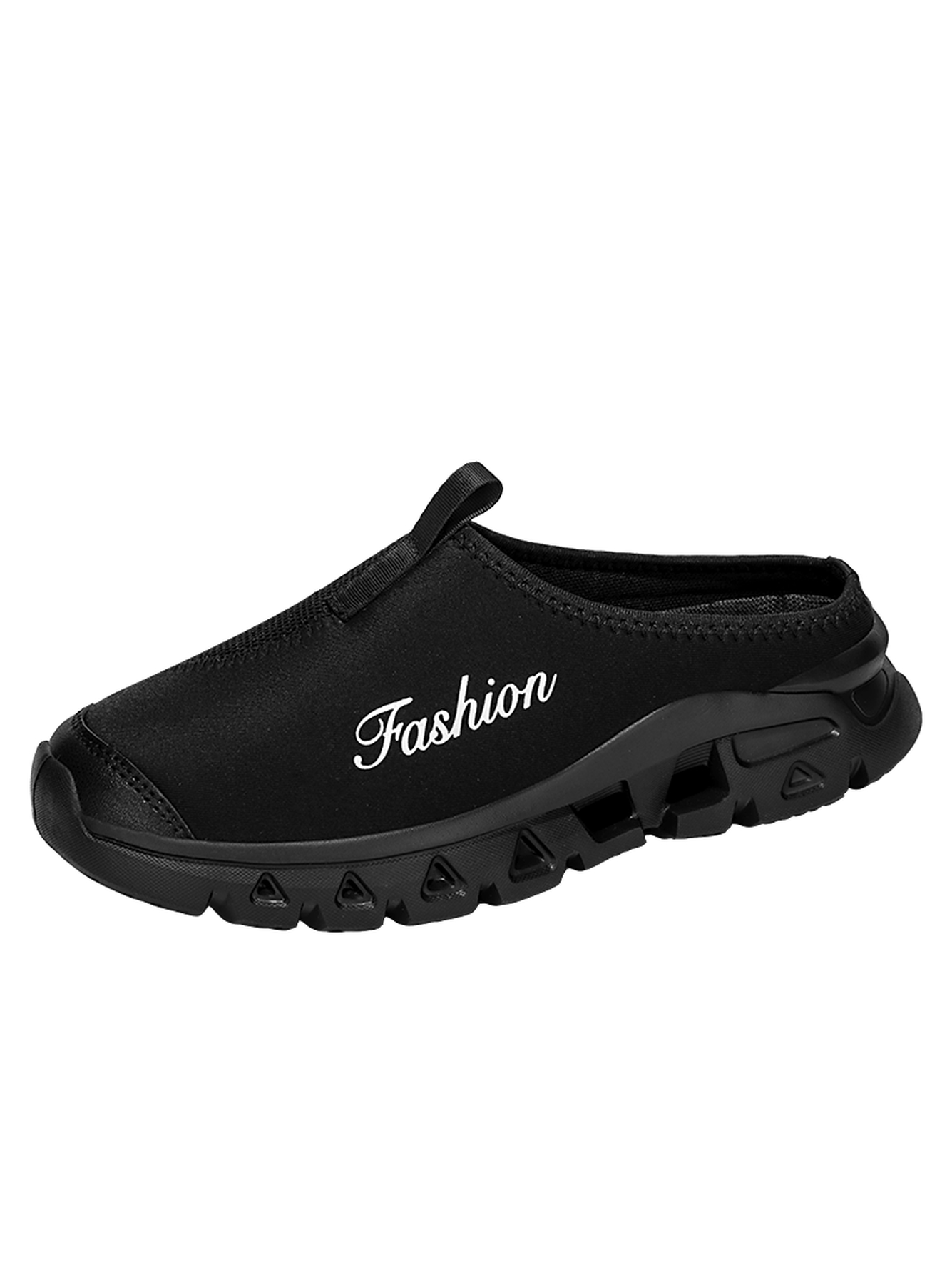 Men Black Casual Slip-On Mules