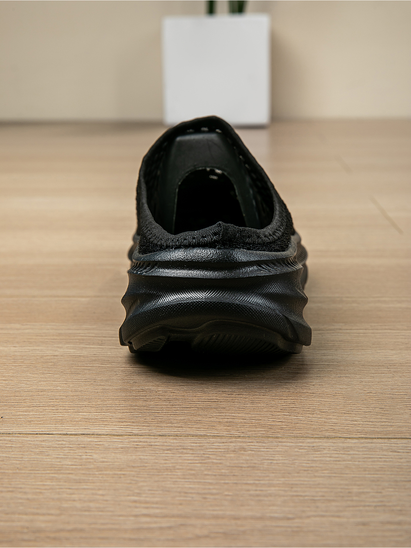 Men Black Mesh Casual Slip-On Mules