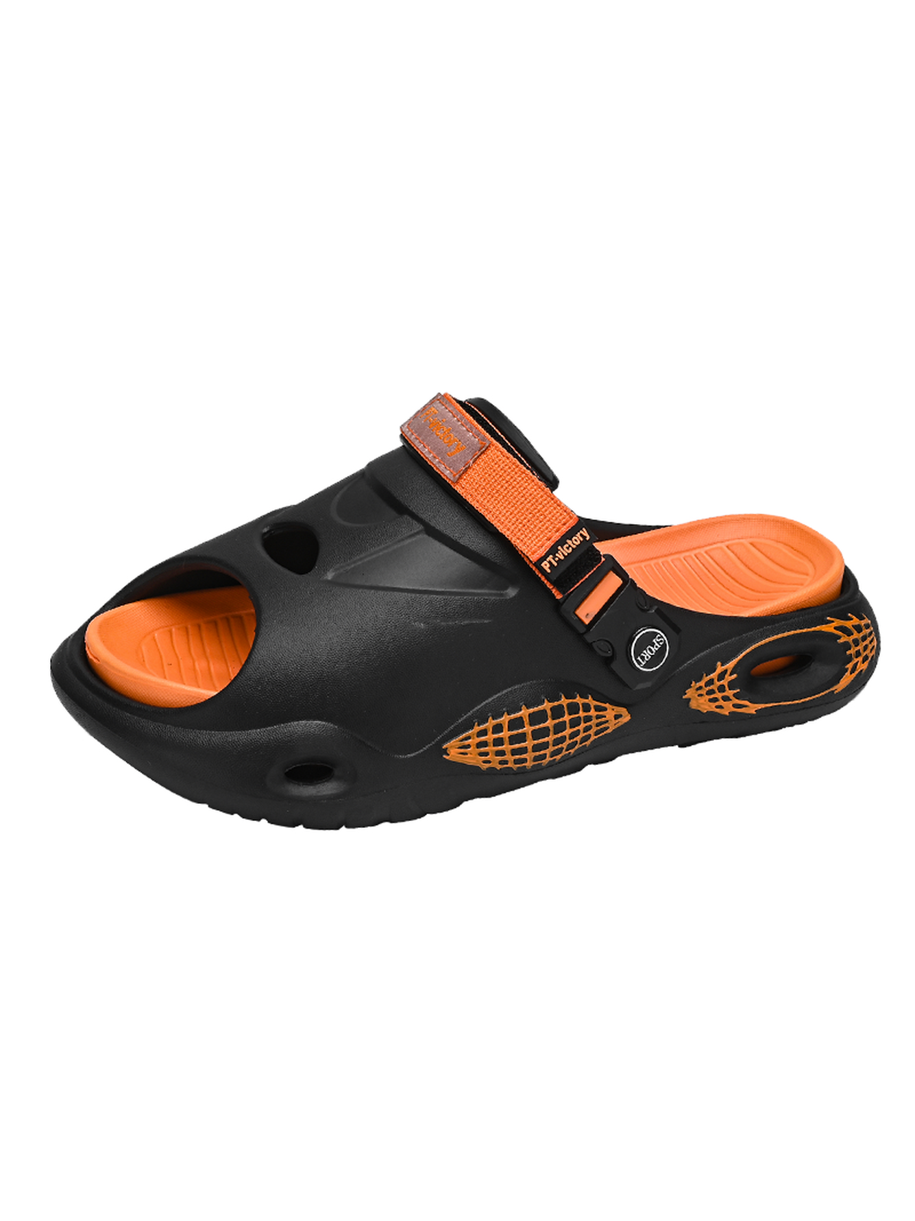 Men Black Sport Slides
