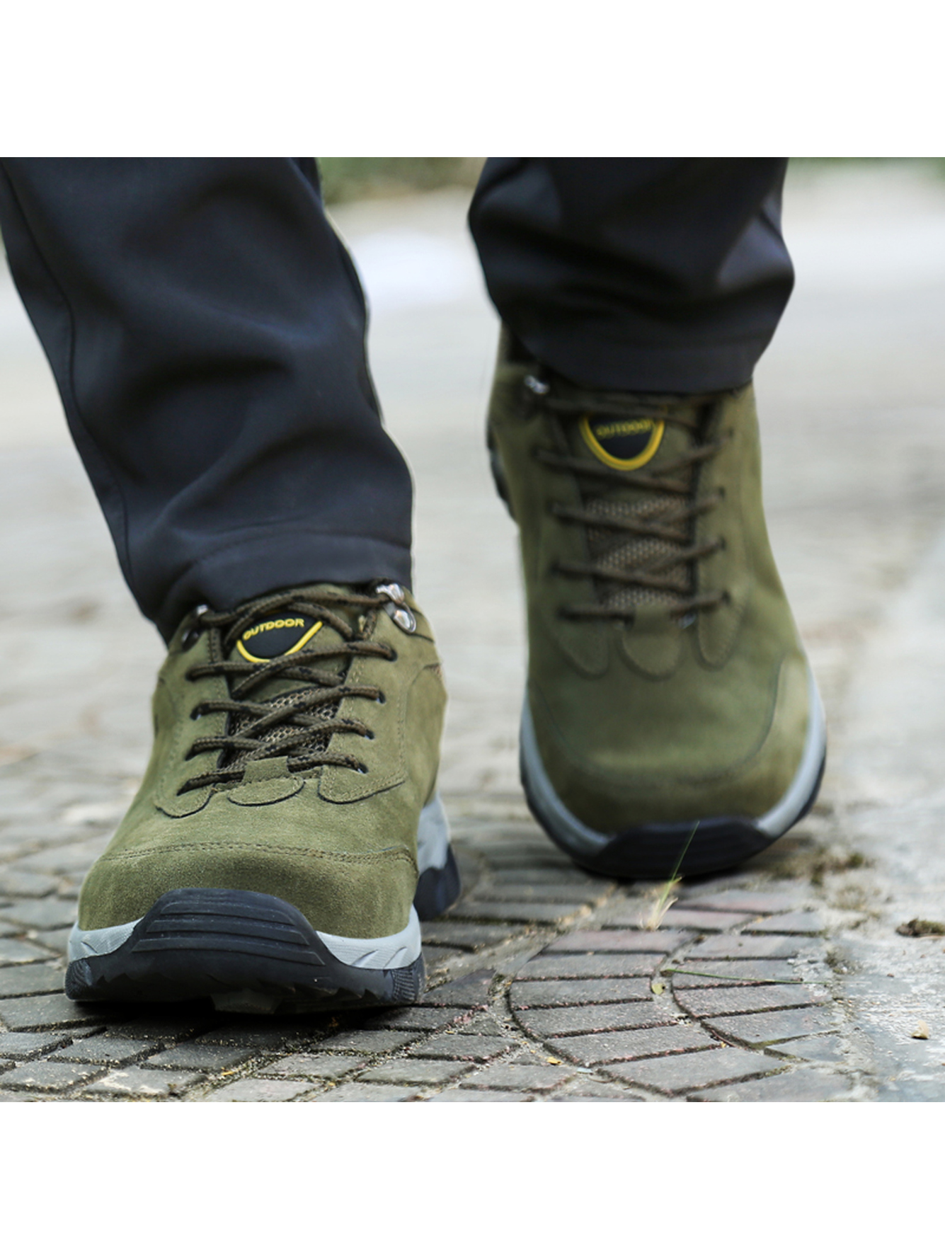 Men Olive Outdoor Casual Sneakers