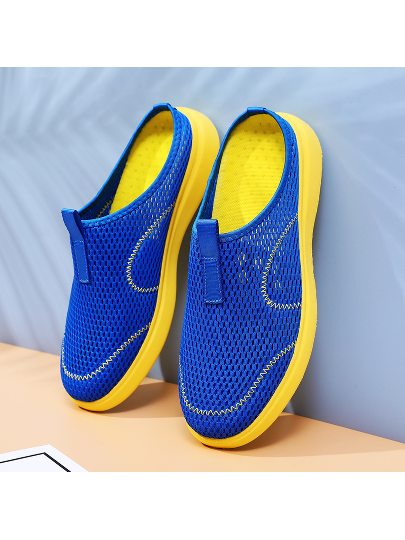 Men Breathable Mesh Slip-On Mules