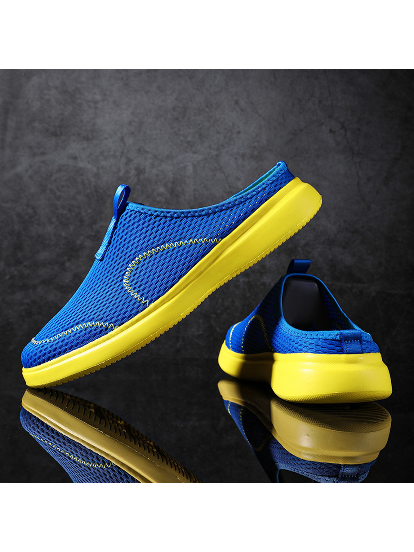 Men Breathable Mesh Slip-On Mules