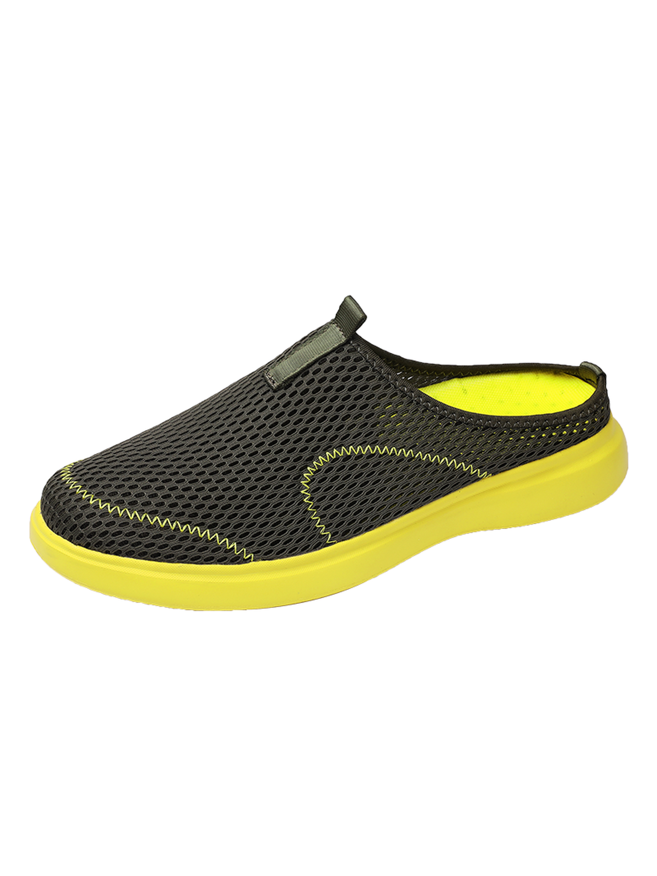Men Breathable Black Mesh Slip-On Mules