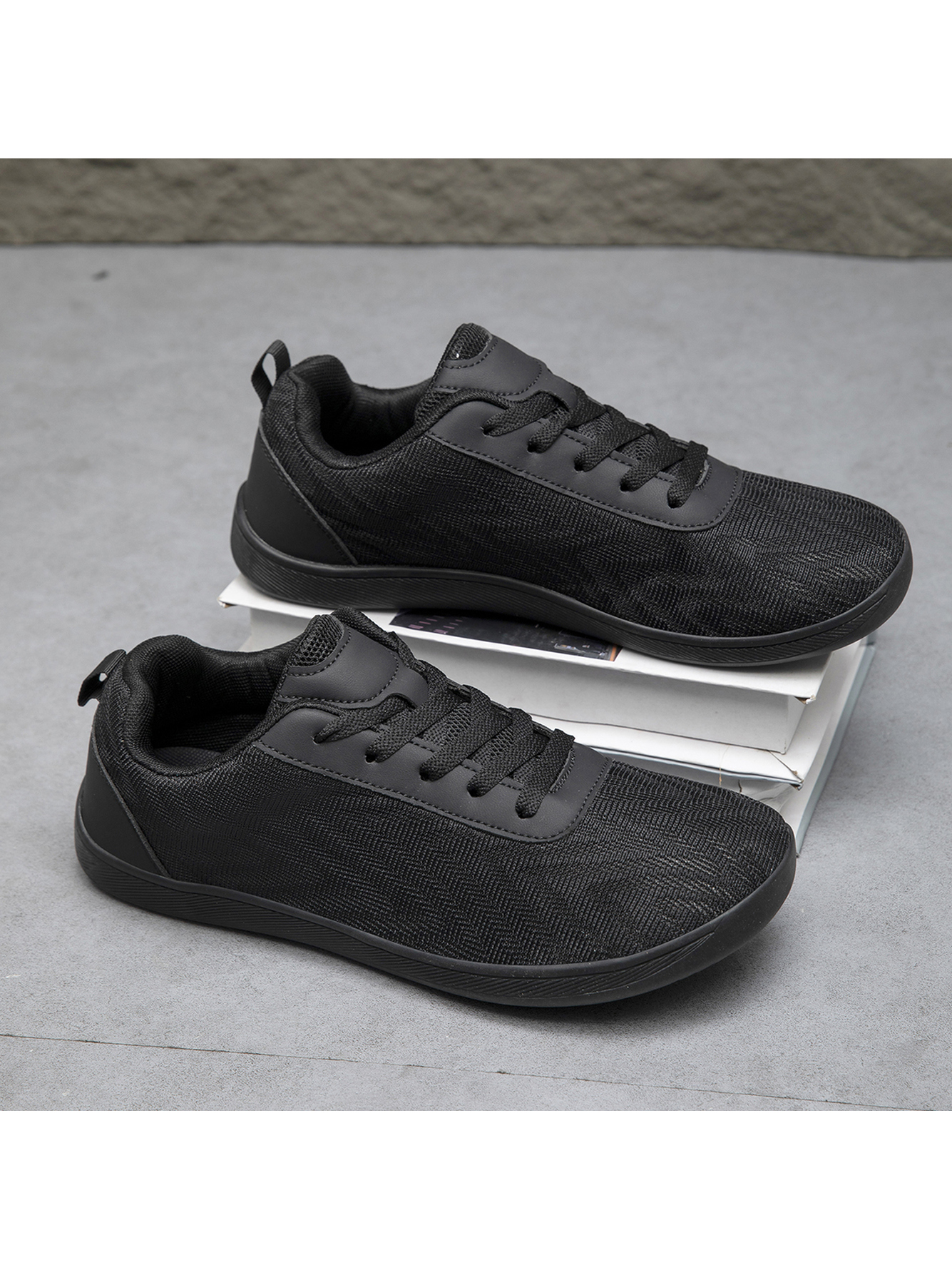Men Black Mesh Casual Sneakers