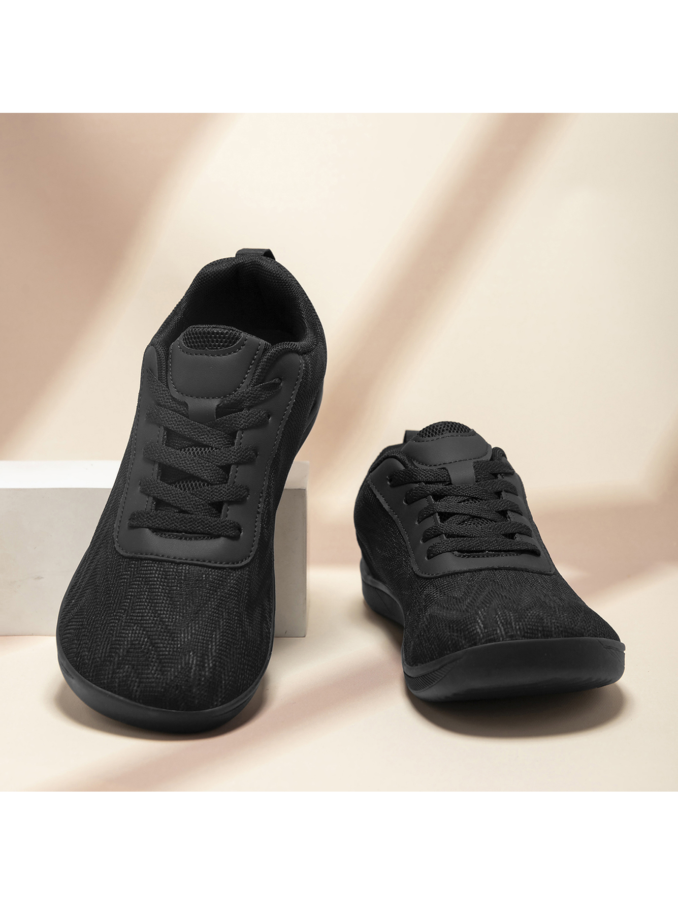 Men Black Mesh Casual Sneakers