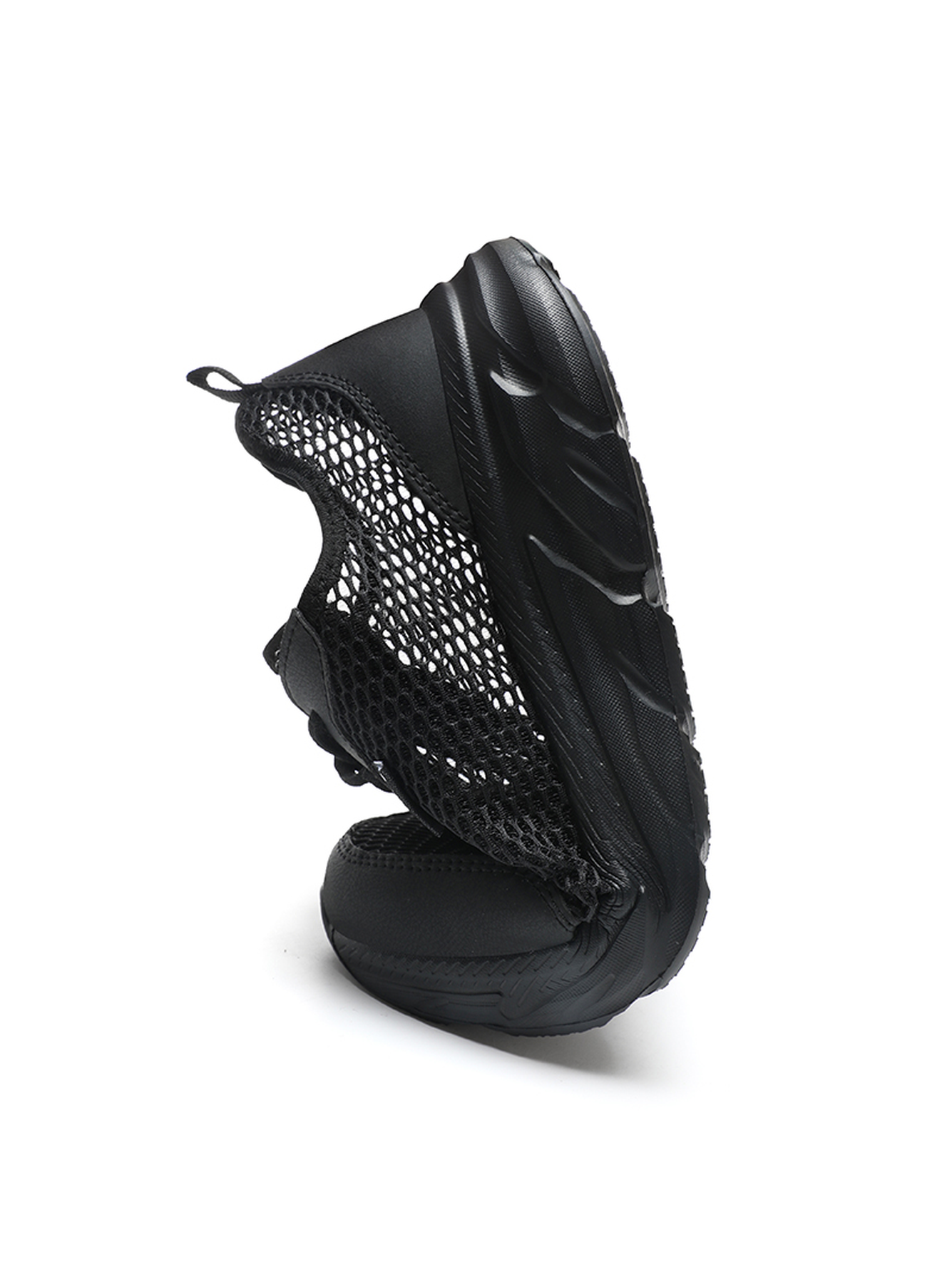 Men Black Mesh Breathable Sports Sneakers