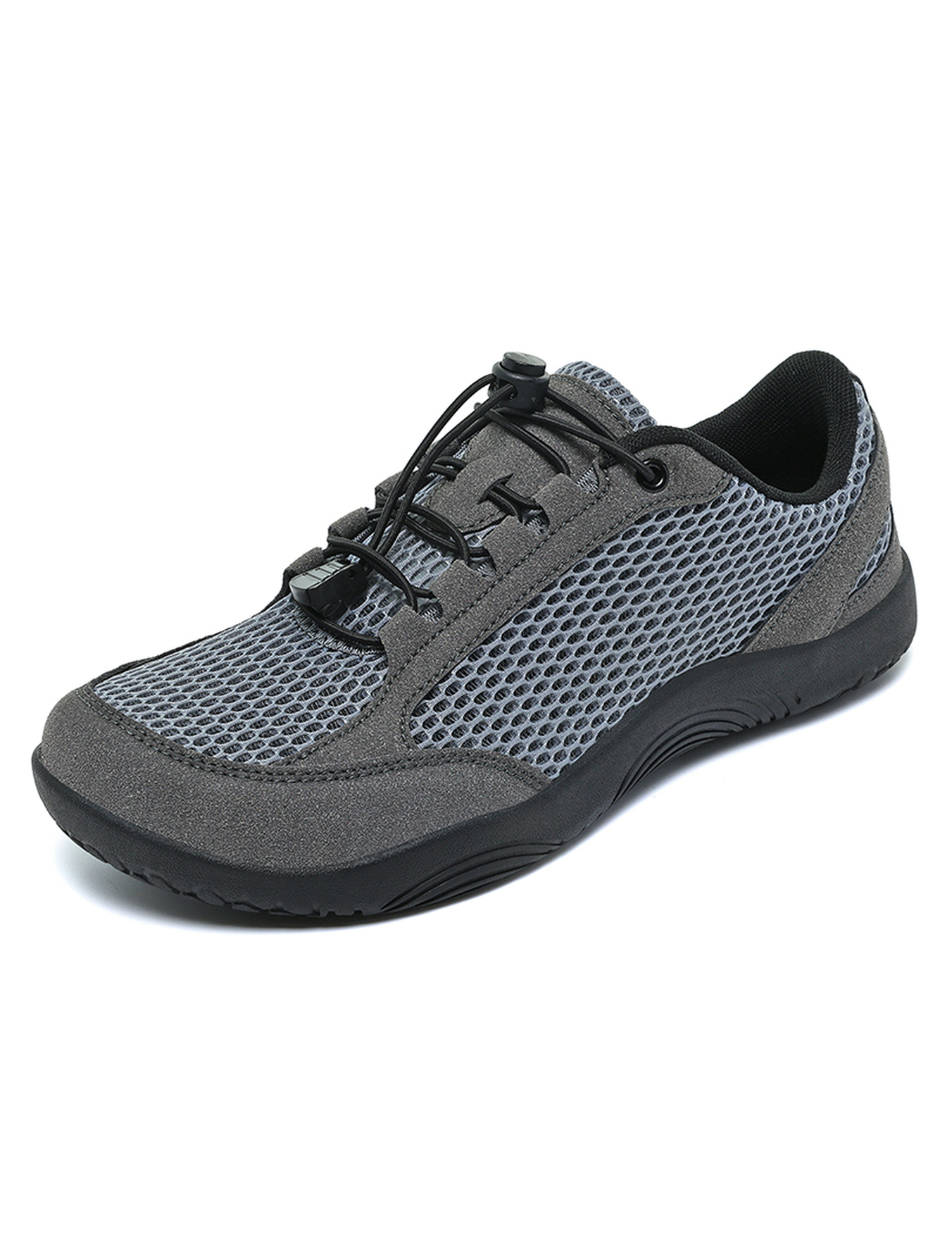 Men Charcoal Mesh Sport Sneakers