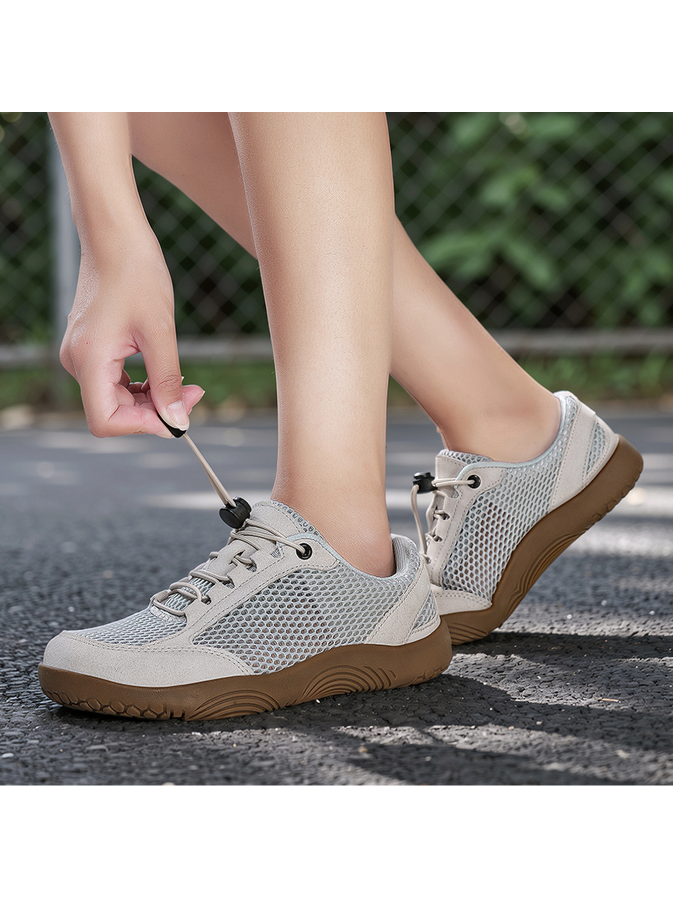 Men Grey Mesh Sports Sneakers