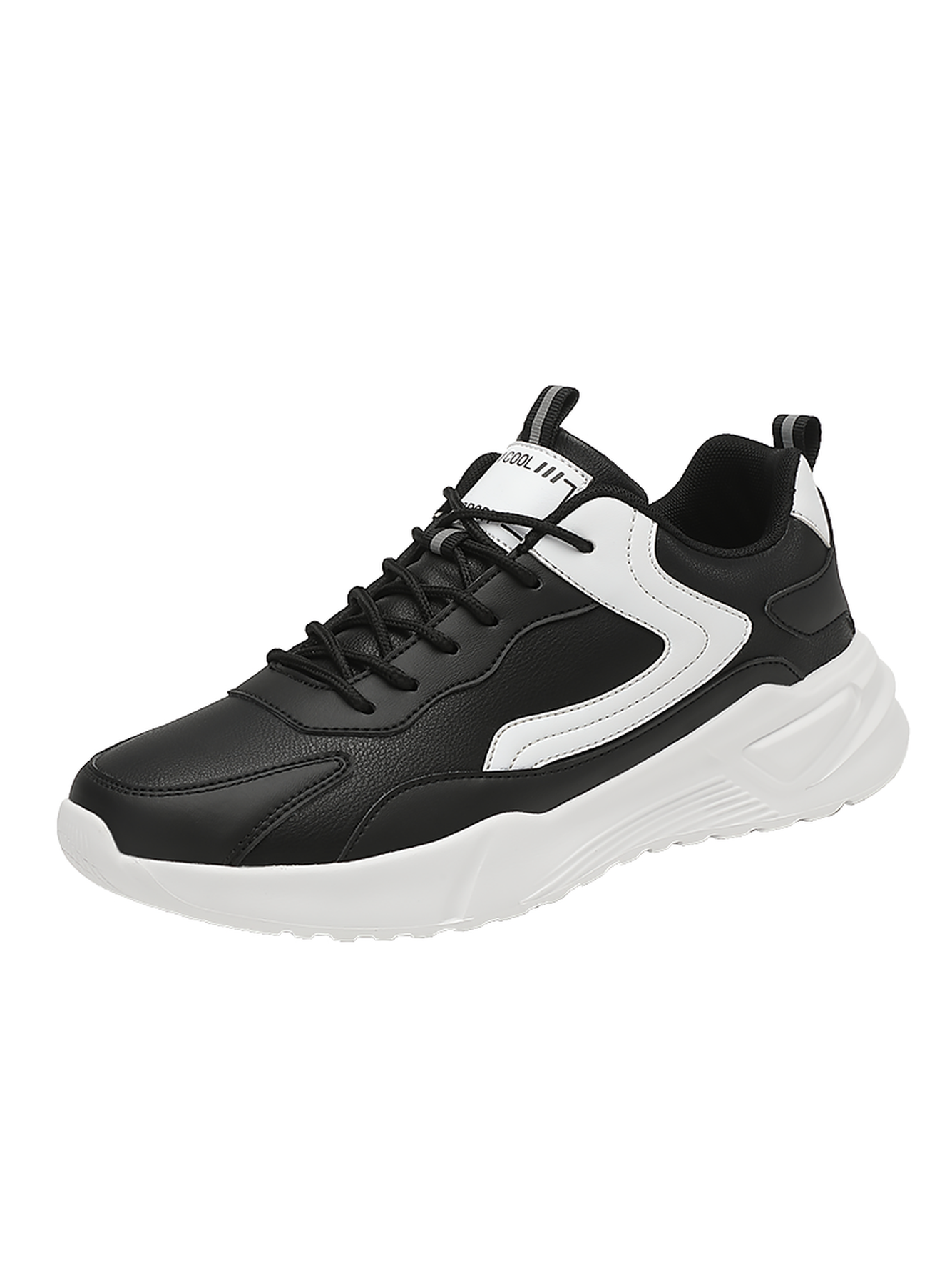 Men Black and White Sporty Casual Sneakers