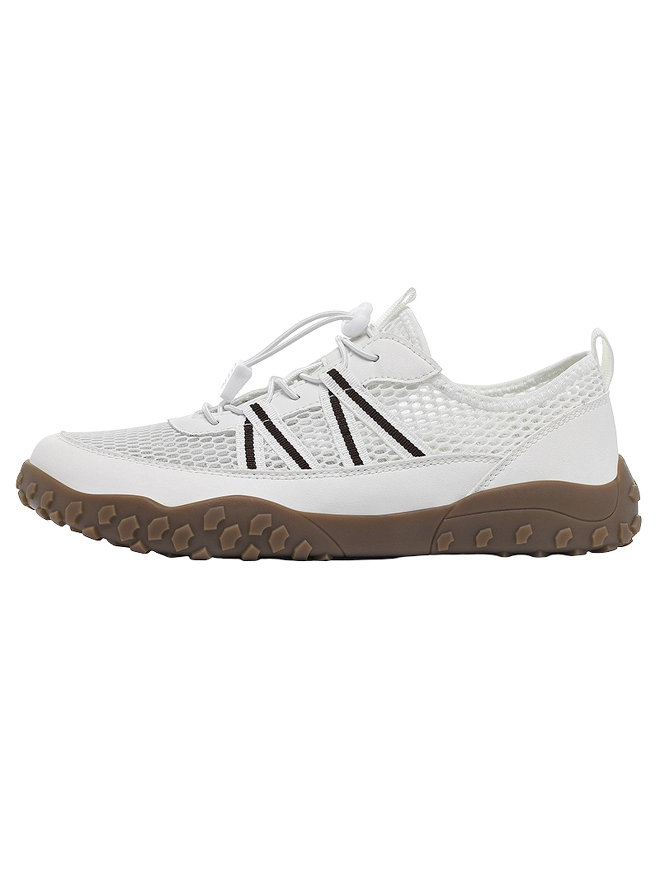 Men Off-White Mesh Sports Sneakers