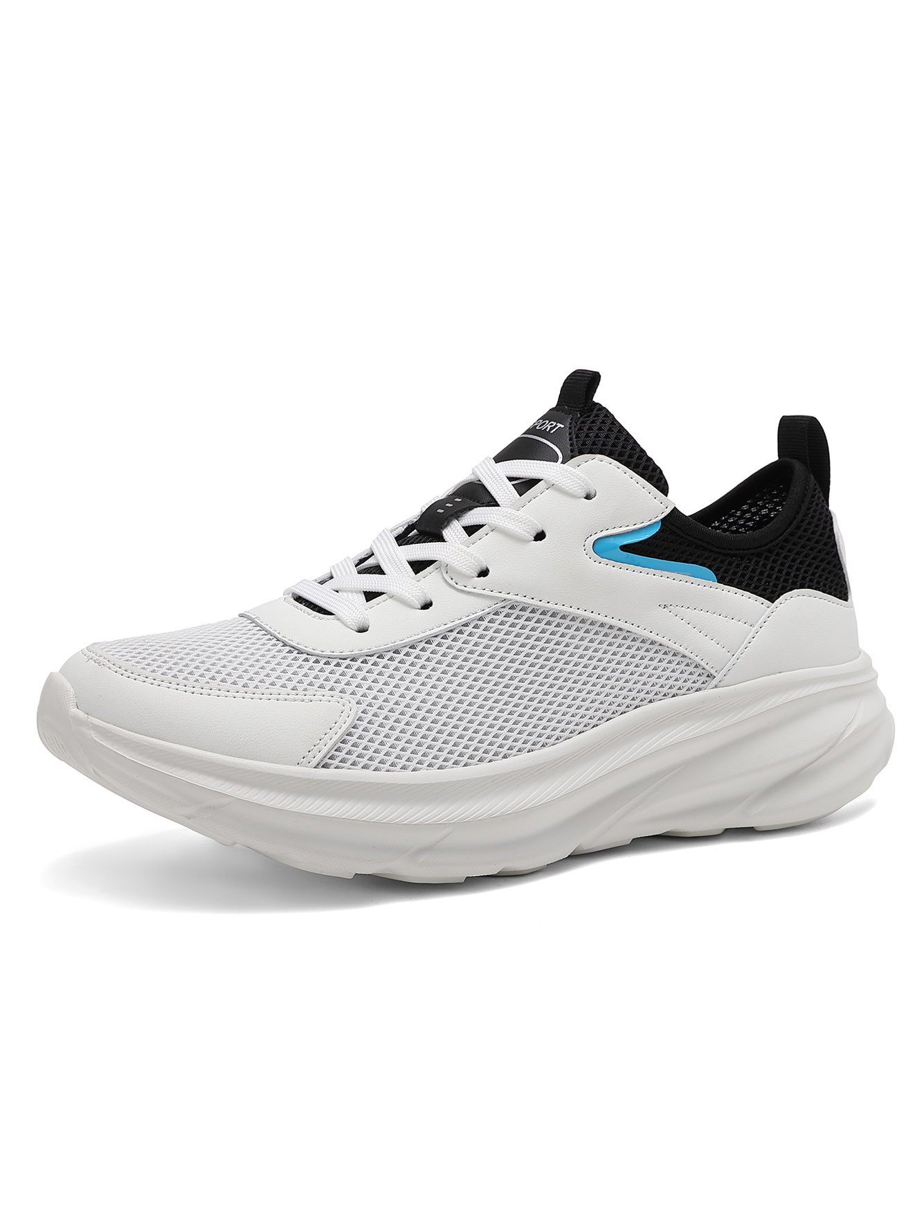 Men White Sporty Mesh Sneakers