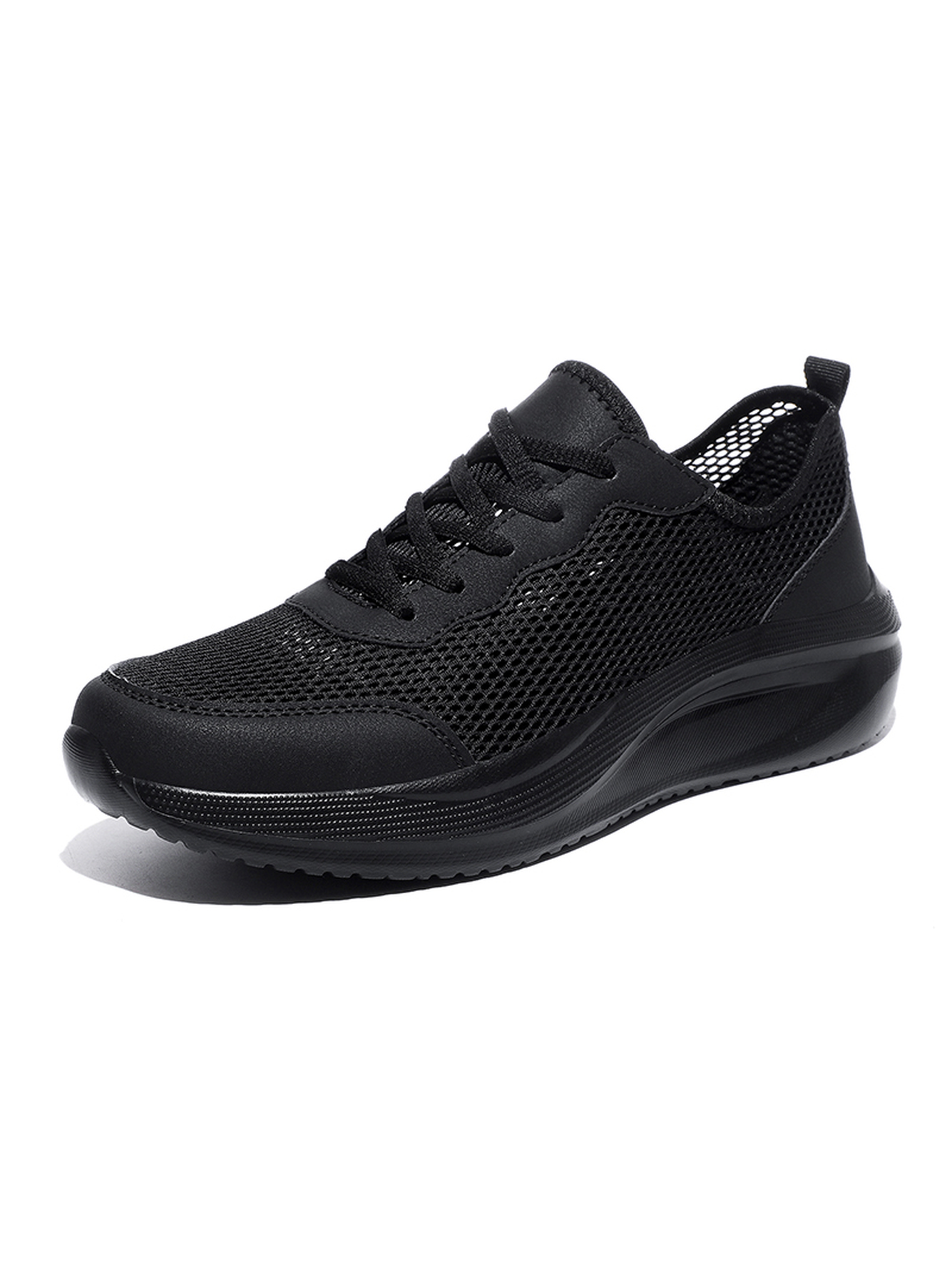 Men Black Mesh Sports Sneakers