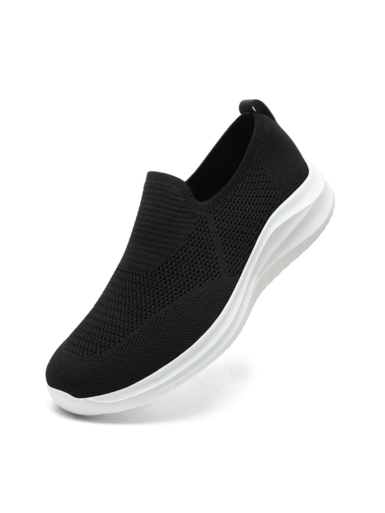 Men Black Slip-On Sports Sneakers